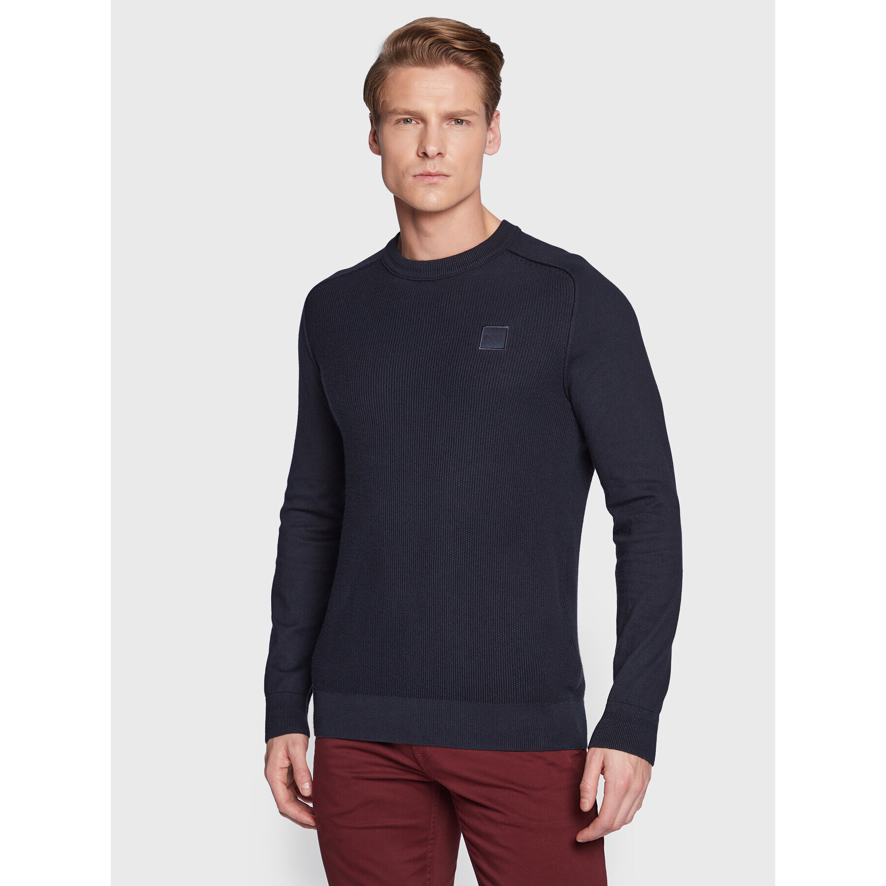 Boss Пуловер Kesom 50474873 Тъмносин Regular Fit - Pepit.bg