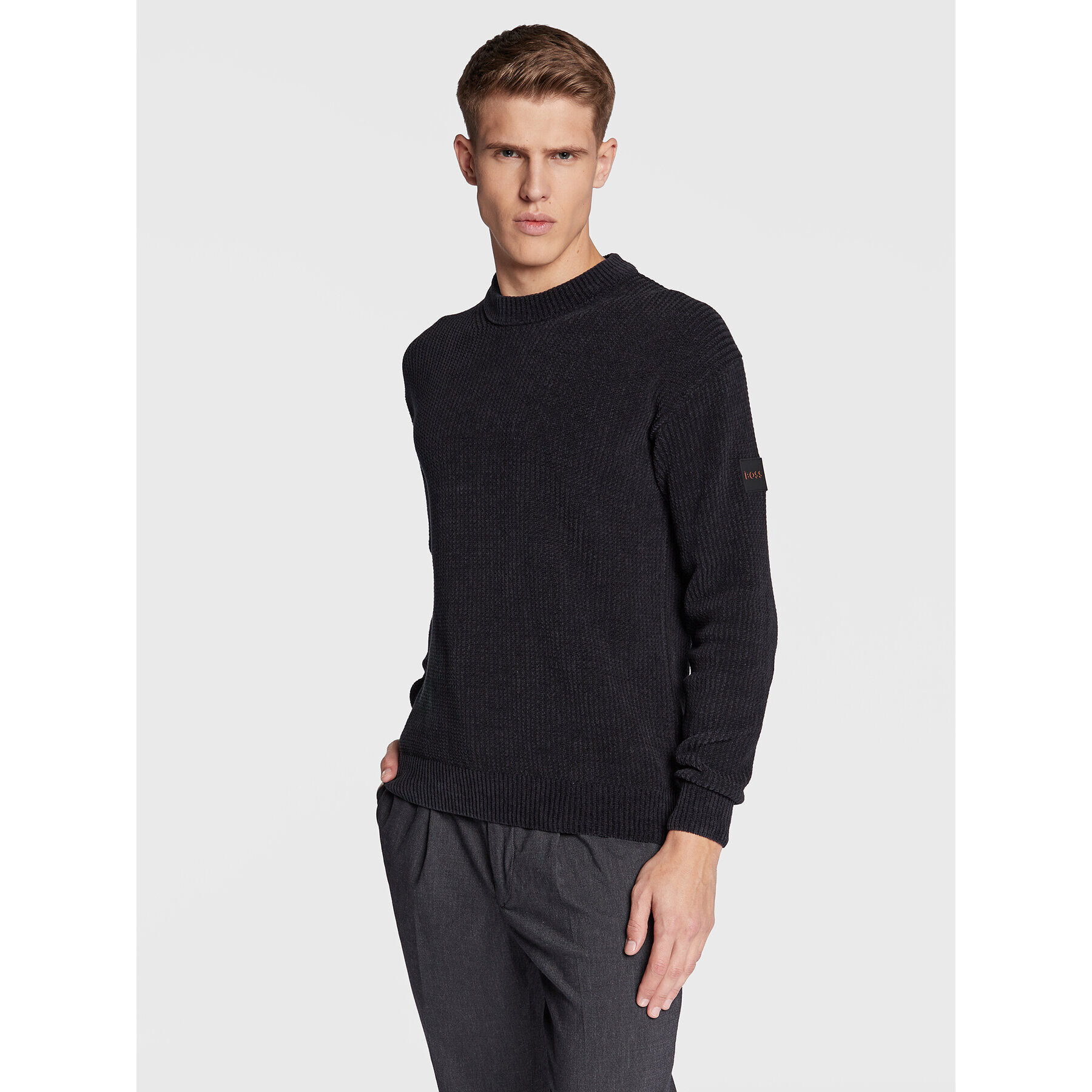 Boss Пуловер Komentino 50478306 Черен Regular Fit - Pepit.bg