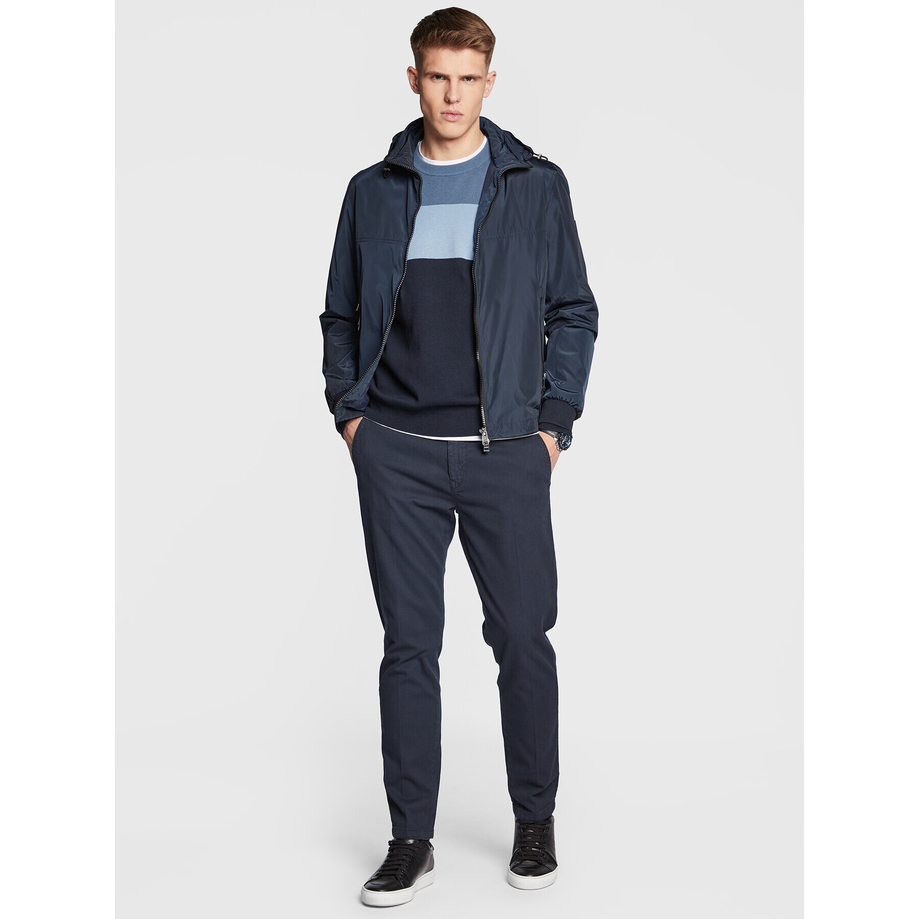 Boss Пуловер Laccus 50477373 Тъмносин Regular Fit - Pepit.bg