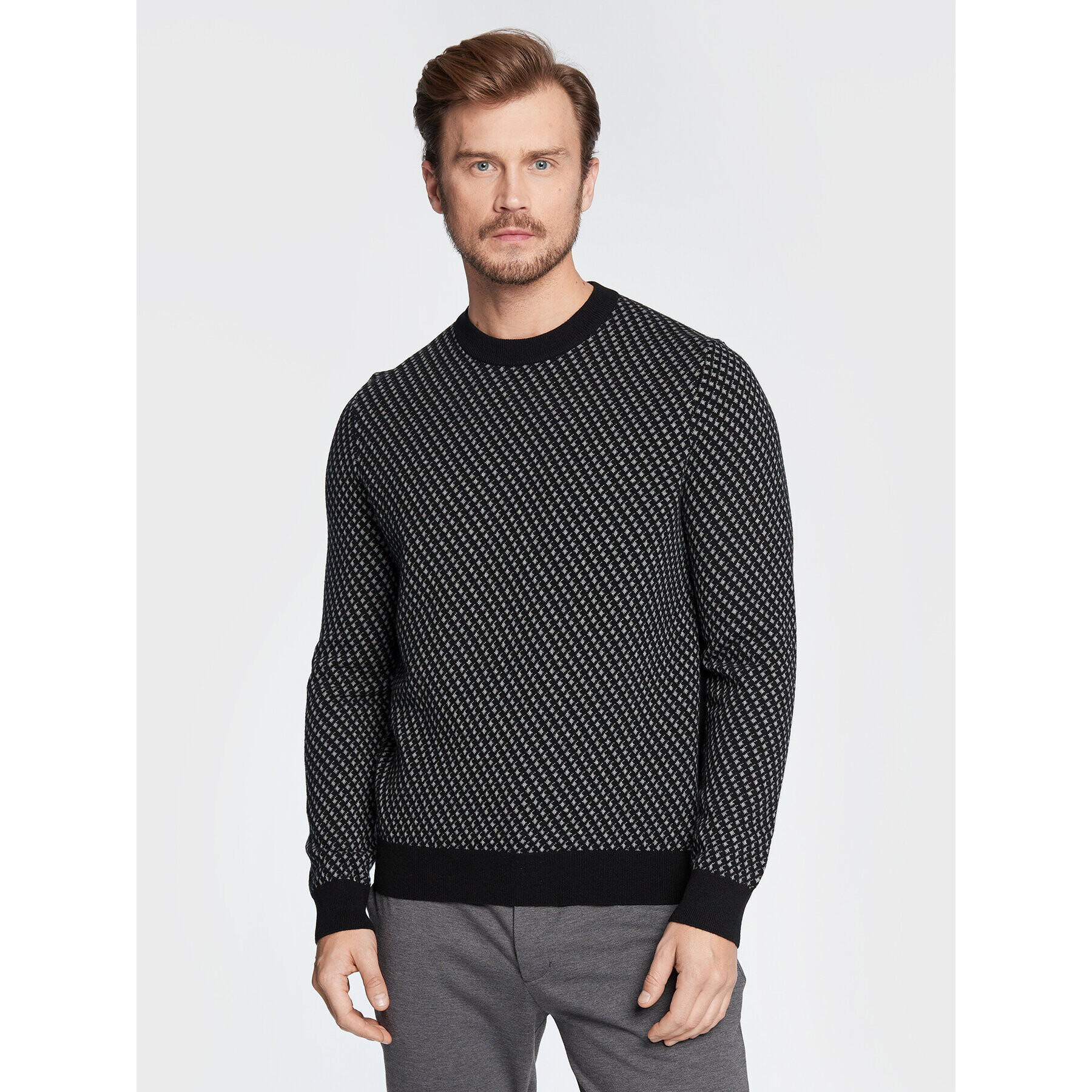 Boss Пуловер Lacrimo 50477378 Черен Regular Fit - Pepit.bg