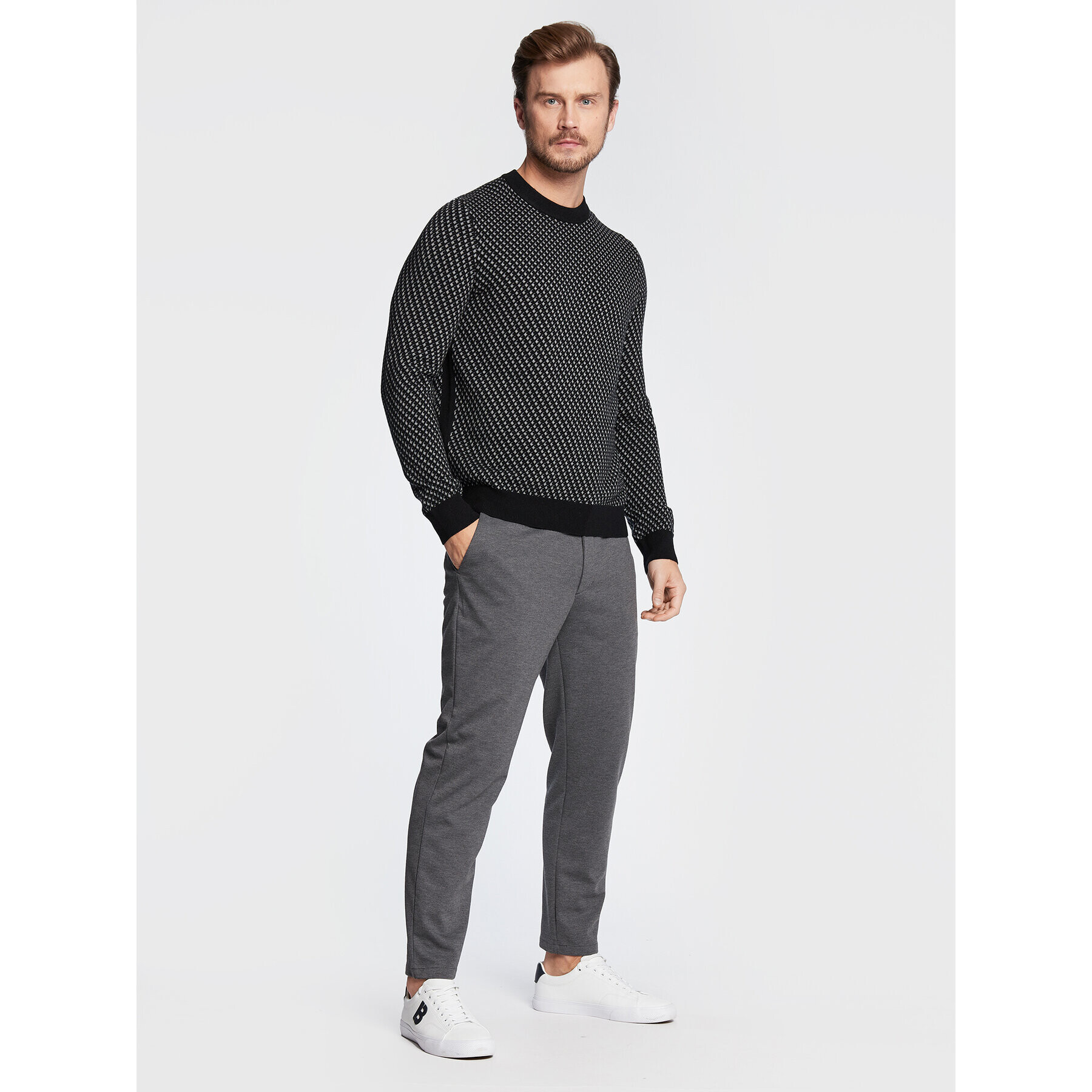 Boss Пуловер Lacrimo 50477378 Черен Regular Fit - Pepit.bg