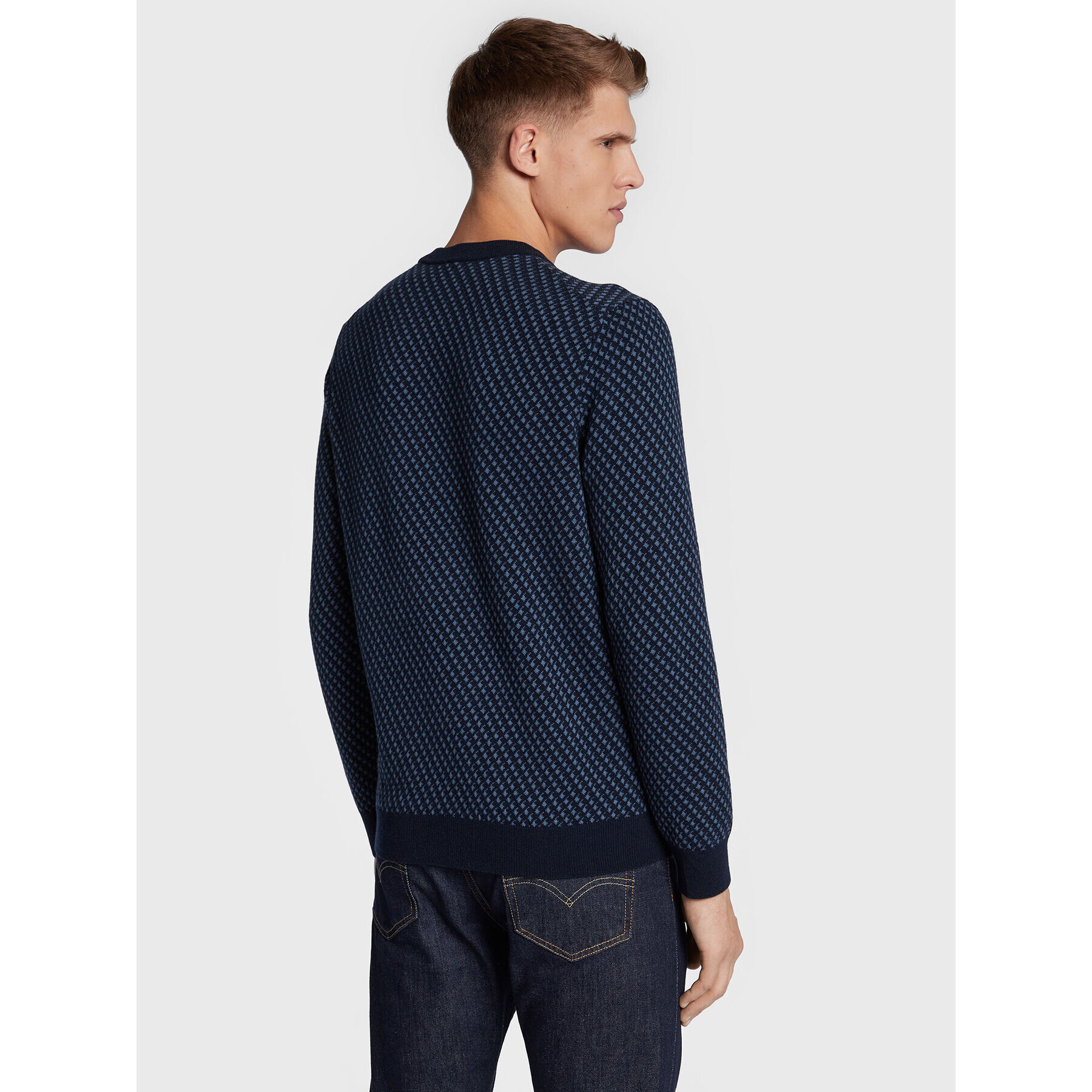 Boss Пуловер Lacrimo 50477378 Тъмносин Regular Fit - Pepit.bg