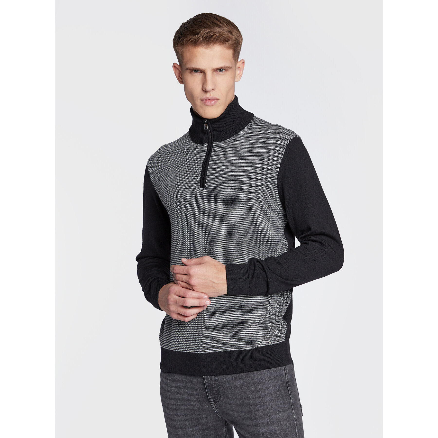 Boss Пуловер Ladamo 50477394 Черен Regular Fit - Pepit.bg