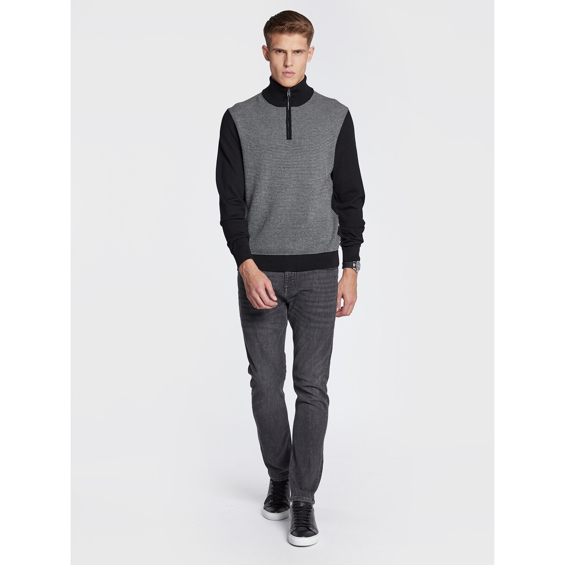 Boss Пуловер Ladamo 50477394 Черен Regular Fit - Pepit.bg
