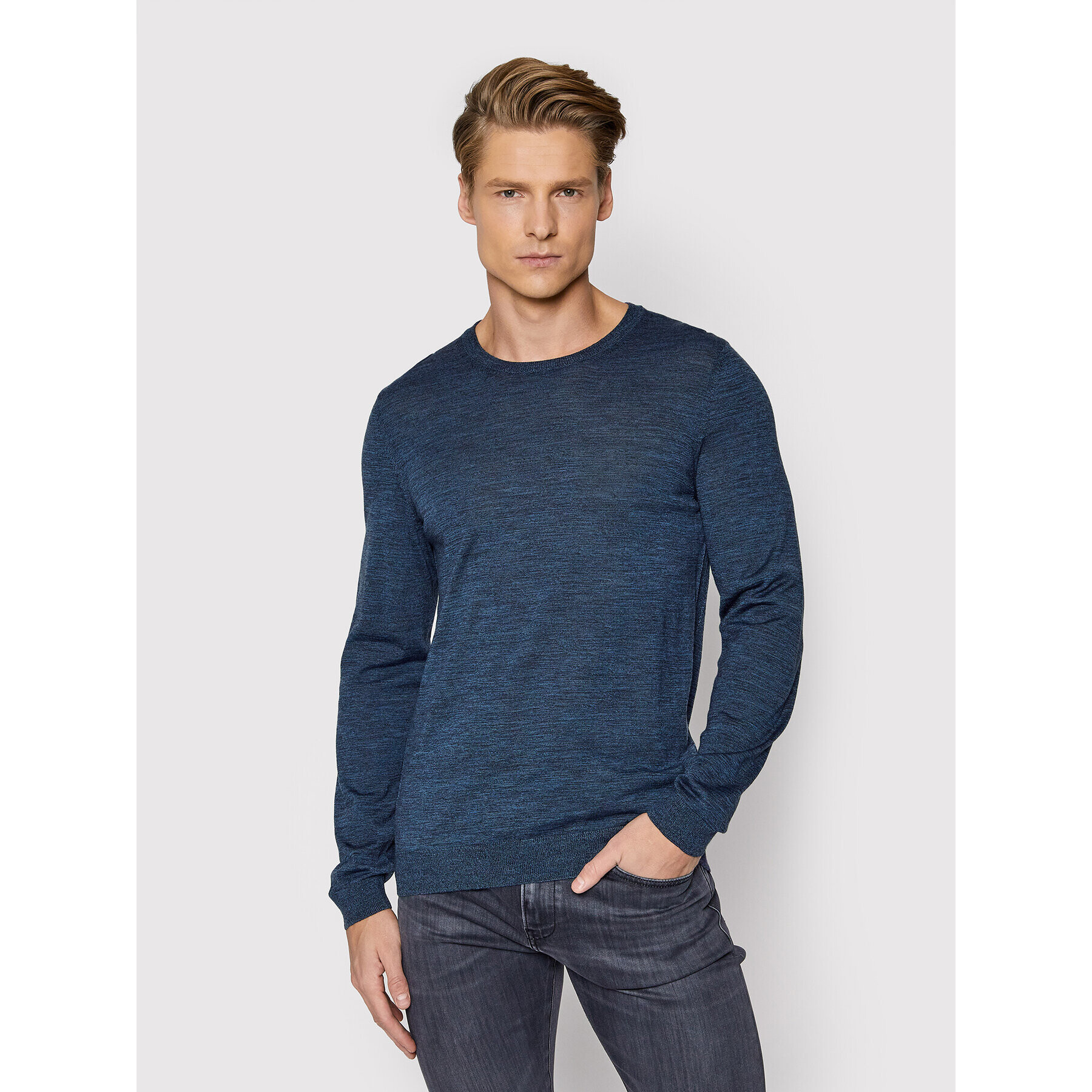 Boss Пуловер Leno-P 50378575 Син Slim Fit - Pepit.bg