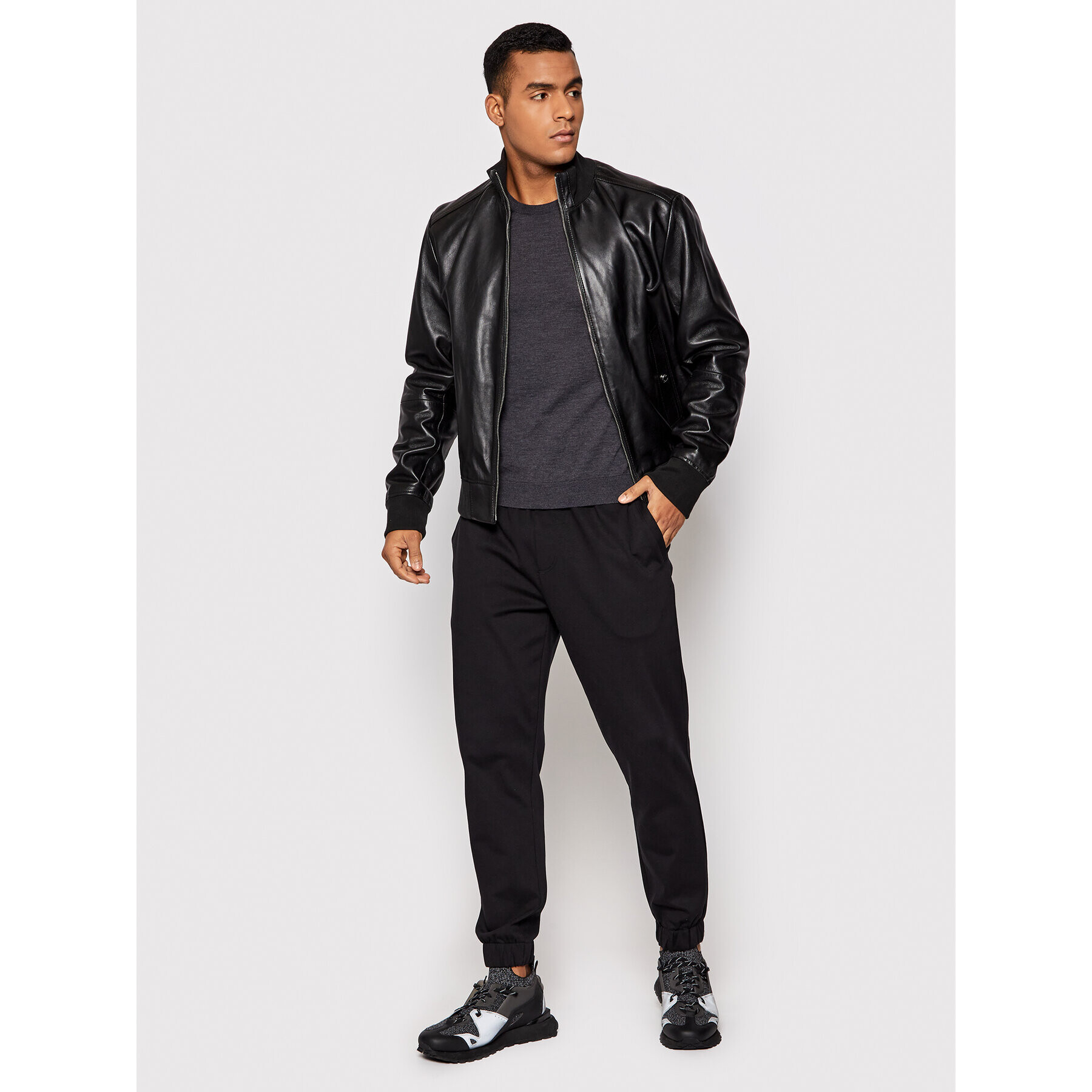 Boss Пуловер Leno-P 50378575 Сив Slim Fit - Pepit.bg