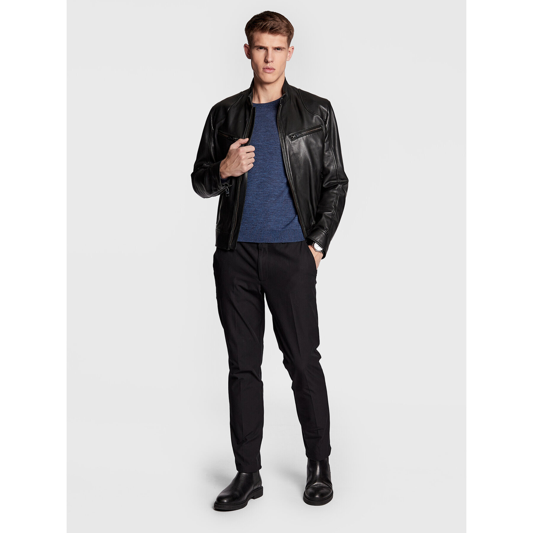 Boss Пуловер Leno-P 50468239 Тъмносин Slim Fit - Pepit.bg