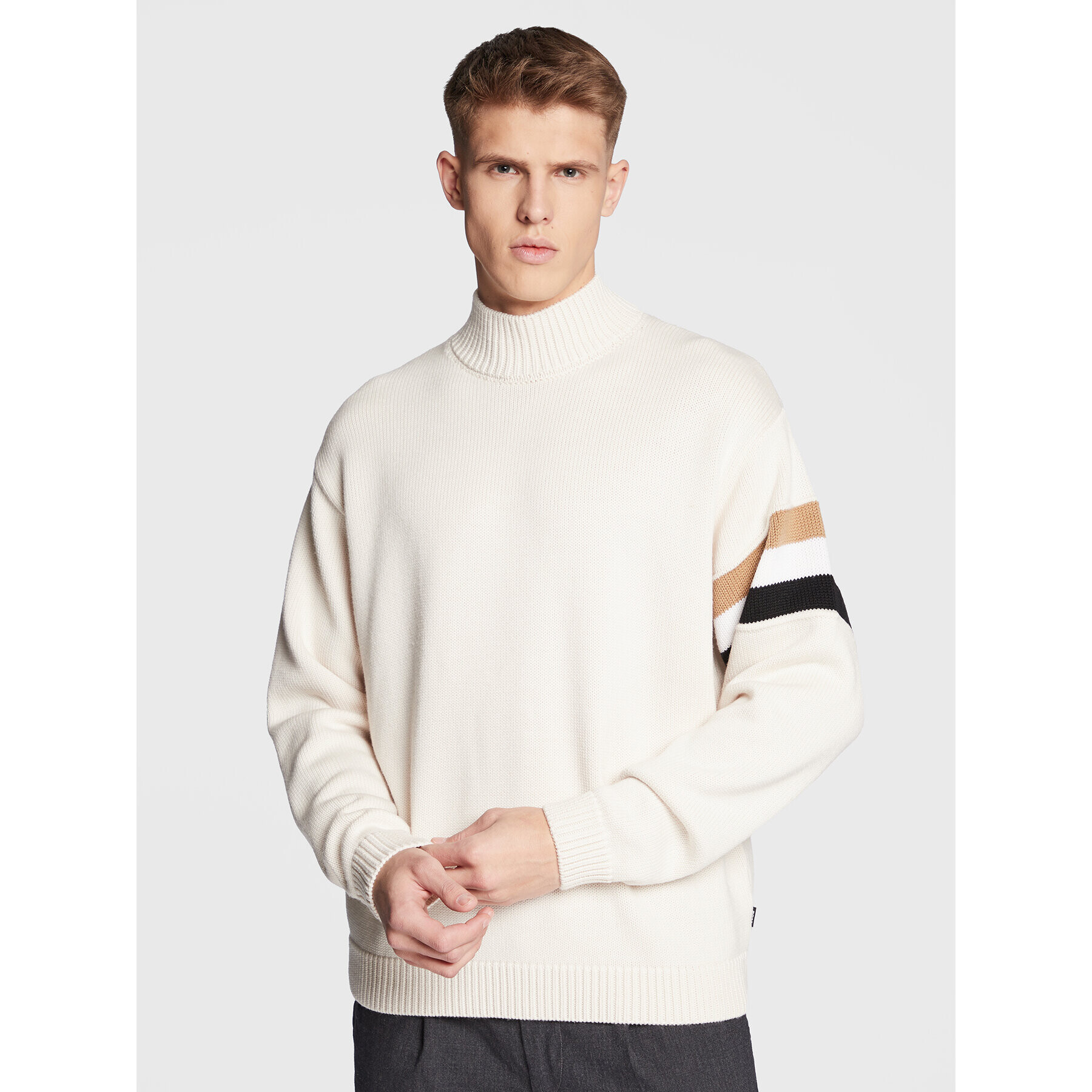 Boss Пуловер Lerio 50478780 Бежов Regular Fit - Pepit.bg