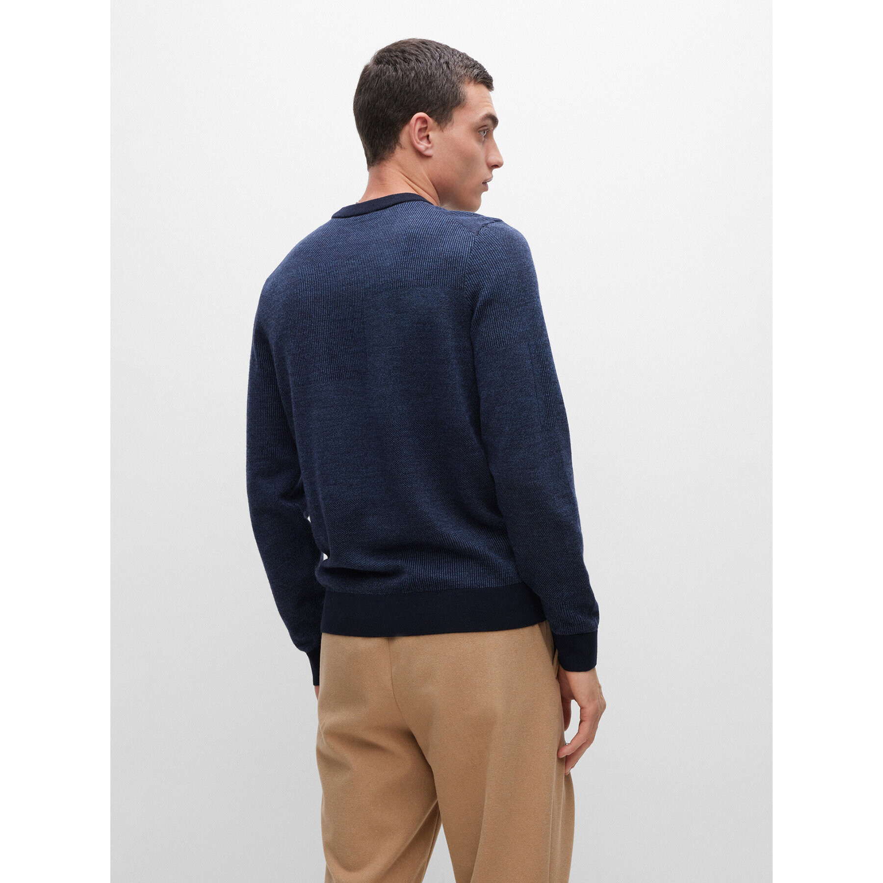 Boss Пуловер Leugenio 50477382 Тъмносин Regular Fit - Pepit.bg