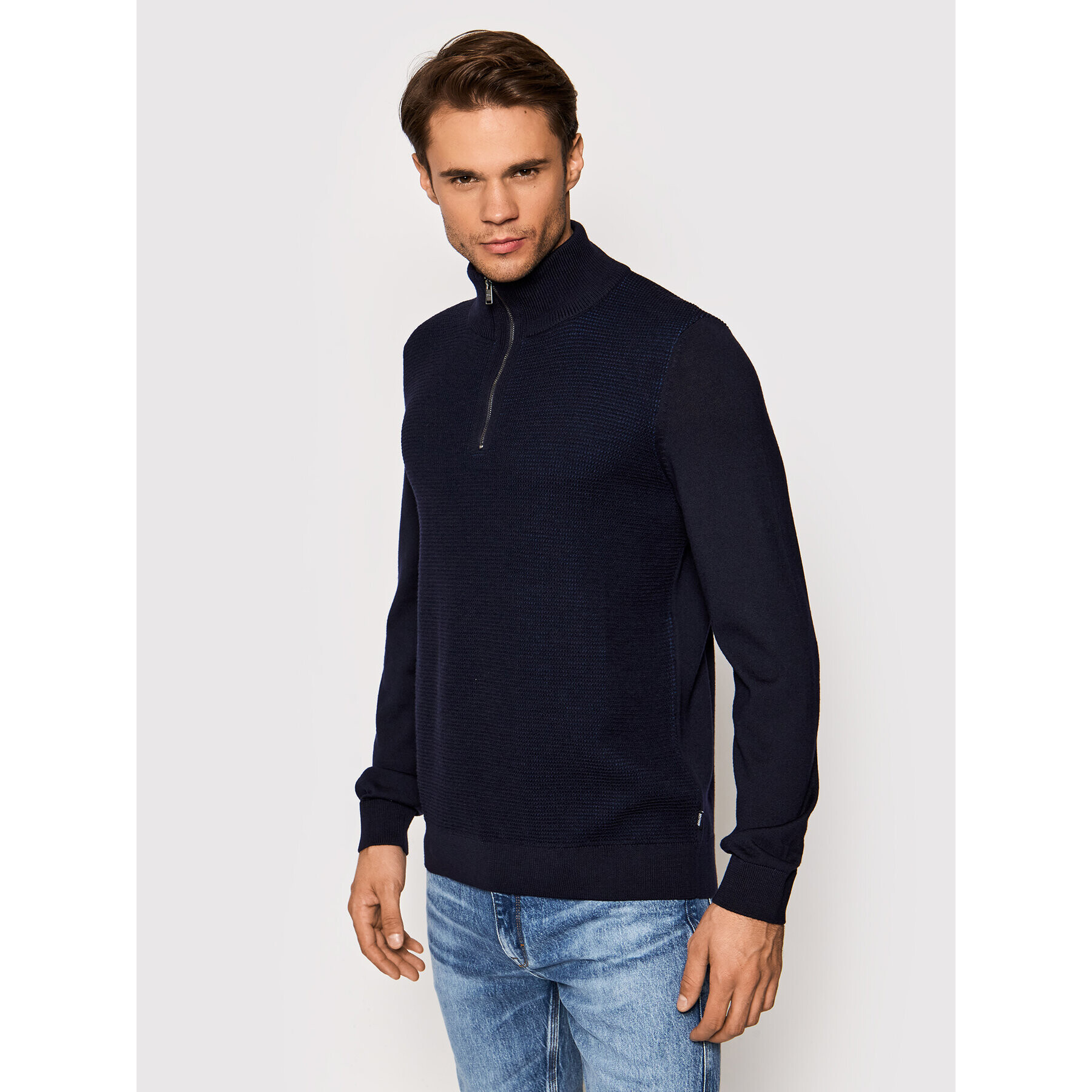 Boss Пуловер Madan 50435244 Тъмносин Regular Fit - Pepit.bg