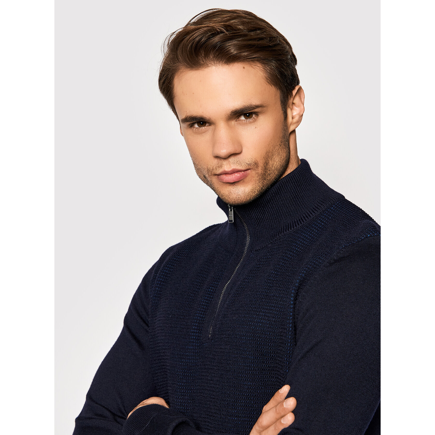 Boss Пуловер Madan 50435244 Тъмносин Regular Fit - Pepit.bg