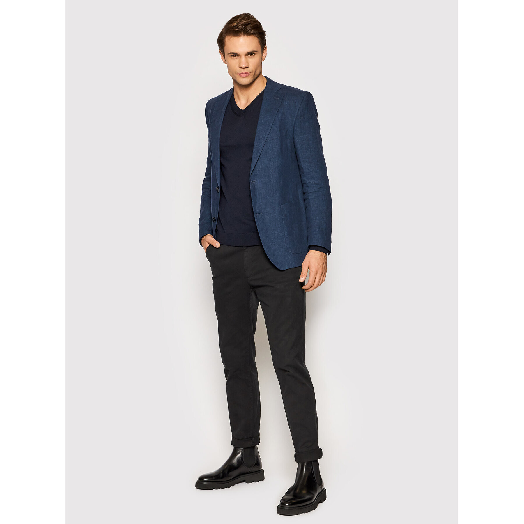 Boss Пуловер Melba-P 50378576 Тъмносин Slim Fit - Pepit.bg