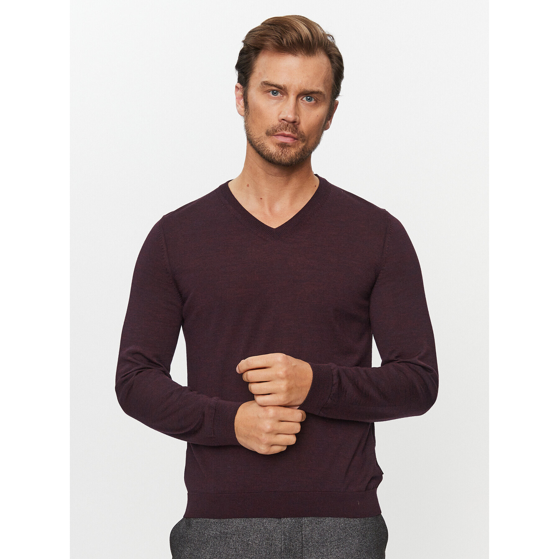 Boss Пуловер Melba-P DARK RED Бордо Regular Fit - Pepit.bg