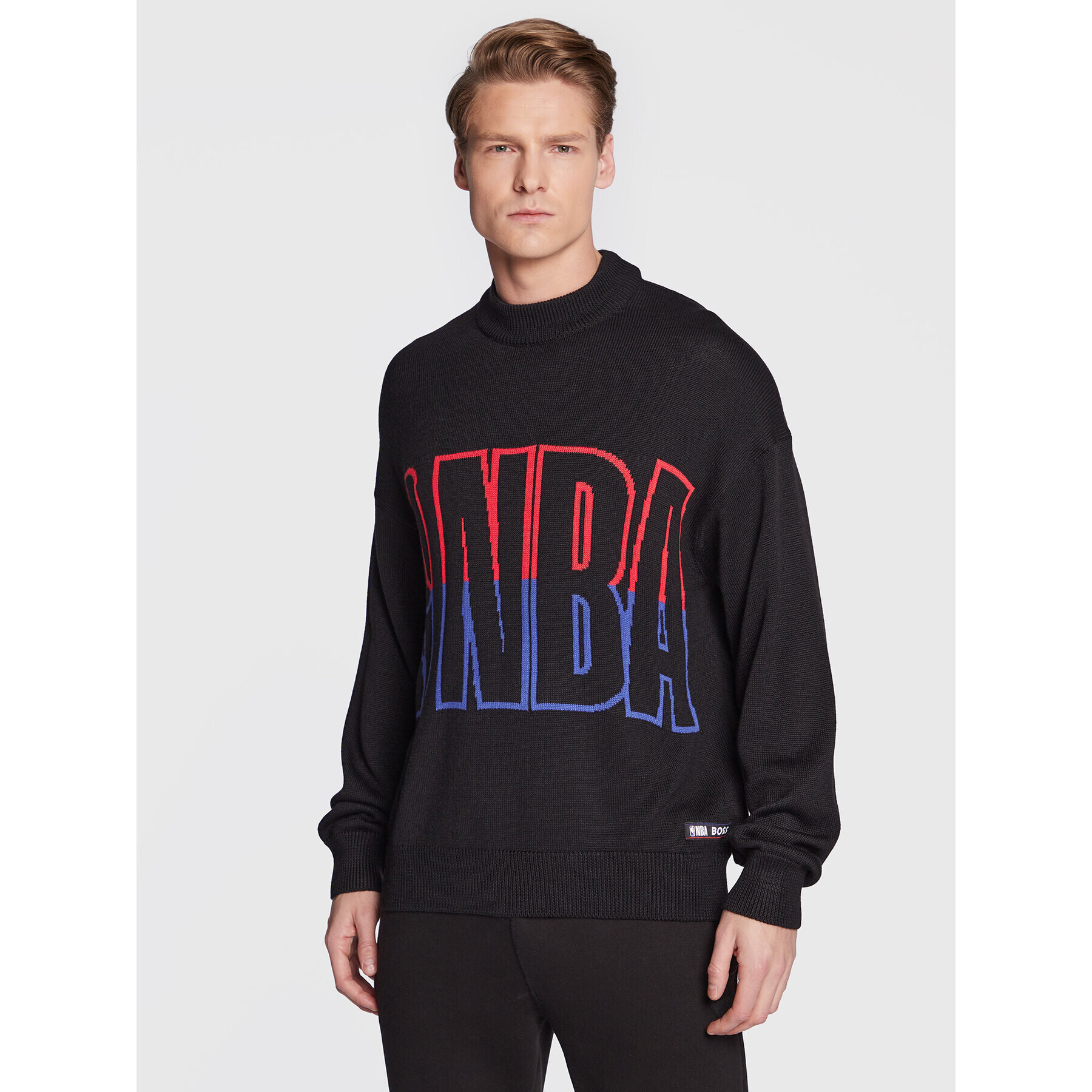 Boss Пуловер NBA 50478500 Черен Relaxed Fit - Pepit.bg