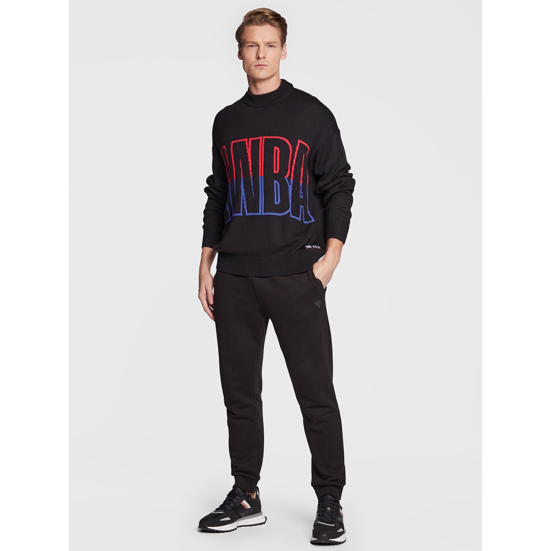 Boss Пуловер NBA 50478500 Черен Relaxed Fit - Pepit.bg