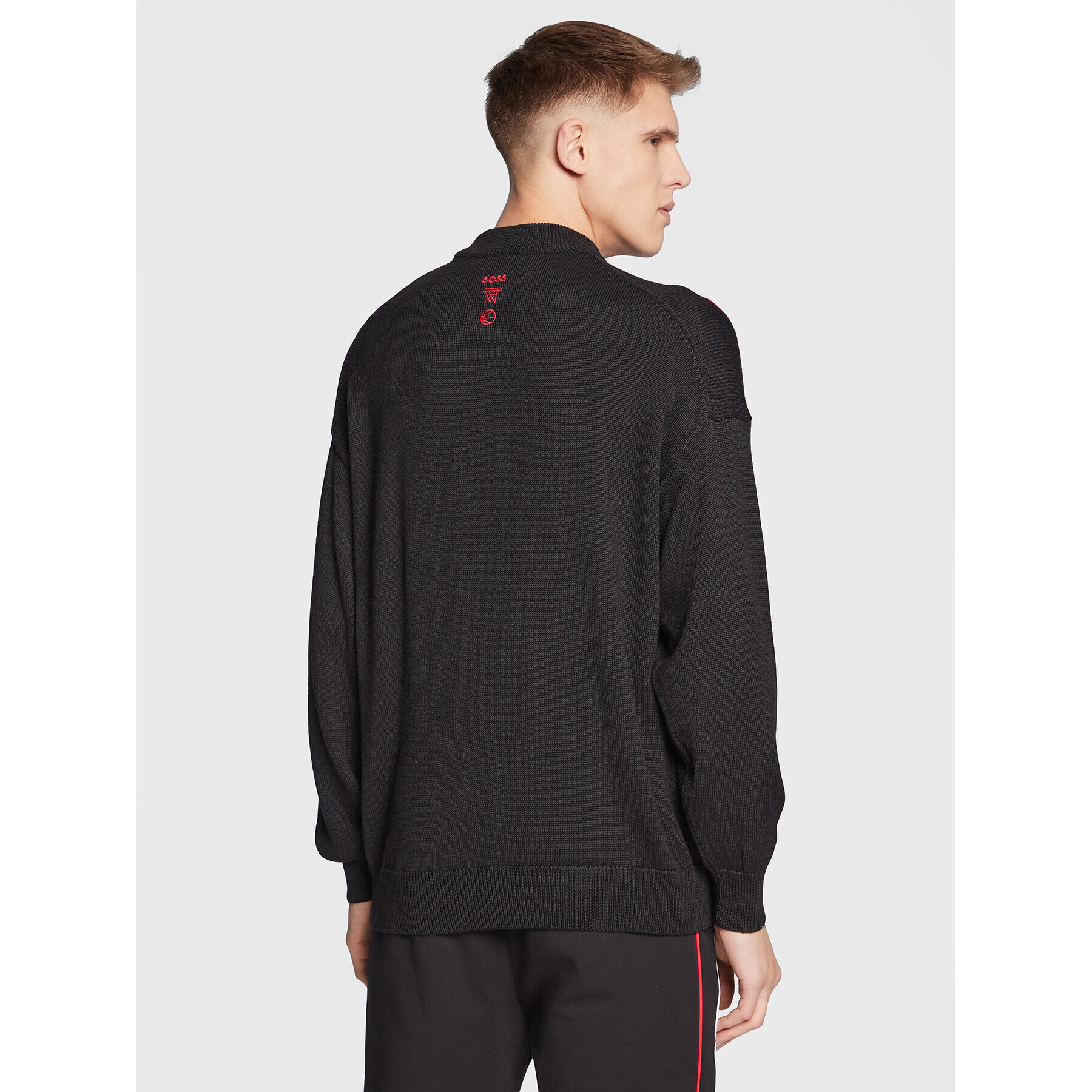 Boss Пуловер NBA Chicagobulls 50480082 Черен Regular Fit - Pepit.bg