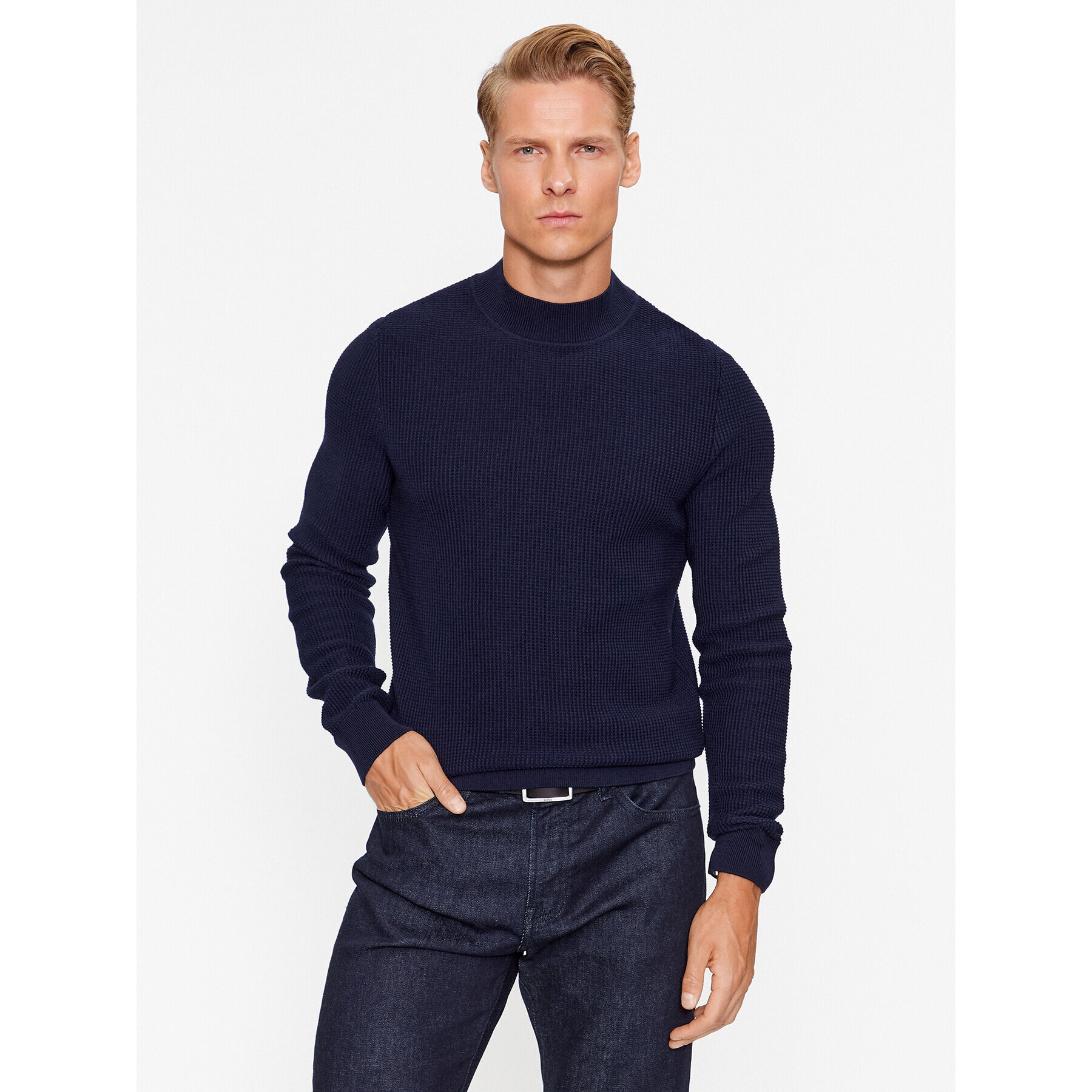 Boss Пуловер Opale 50495403 Тъмносин Regular Fit - Pepit.bg