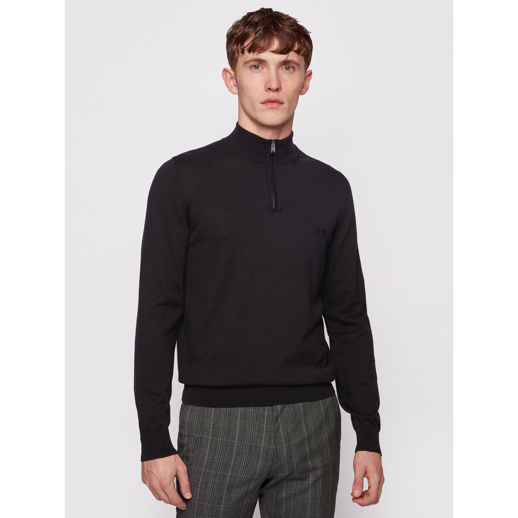 Boss Пуловер Padro-L 50419988 Черен Regular Fit - Pepit.bg