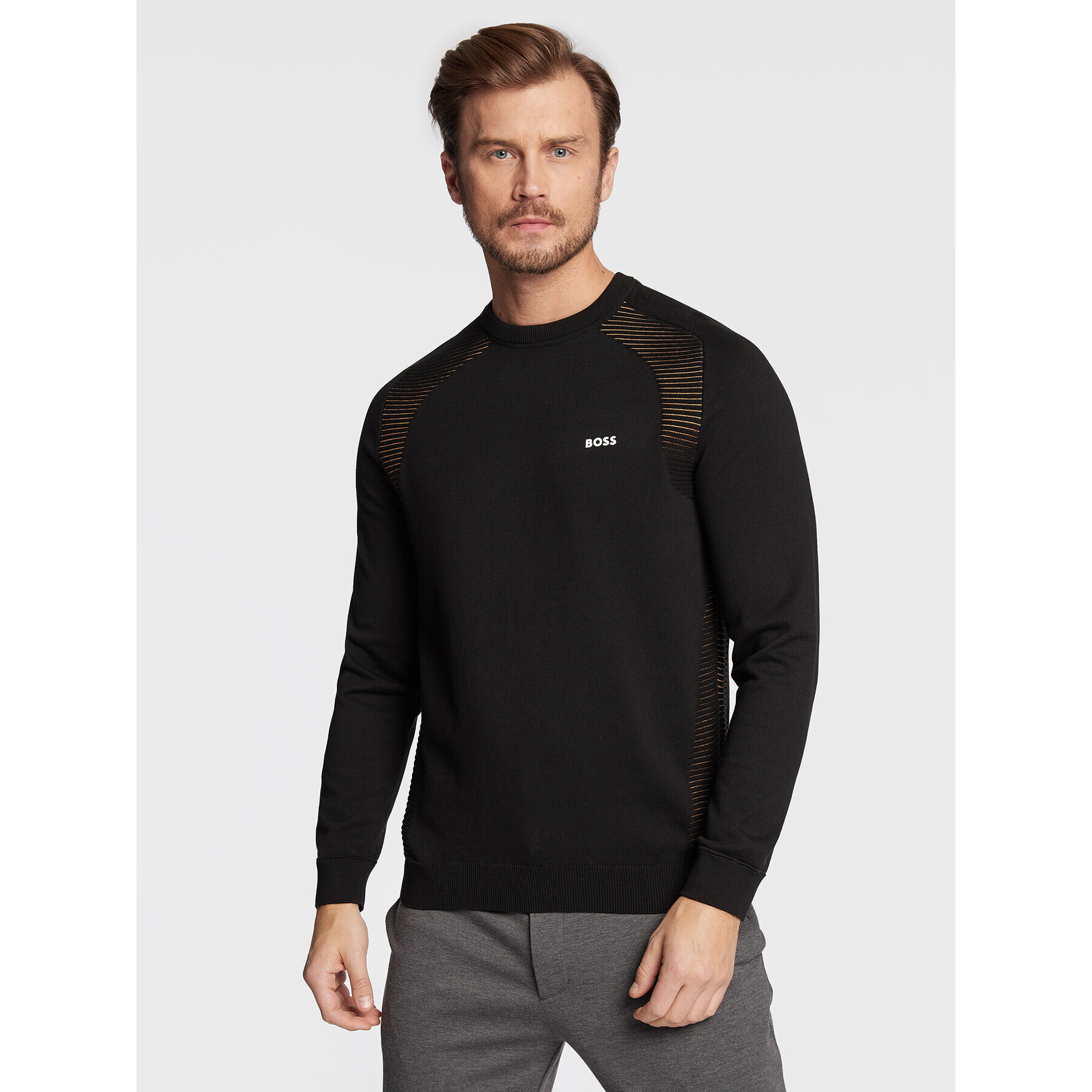 Boss Пуловер Ramal 50471789 Черен Regular Fit - Pepit.bg