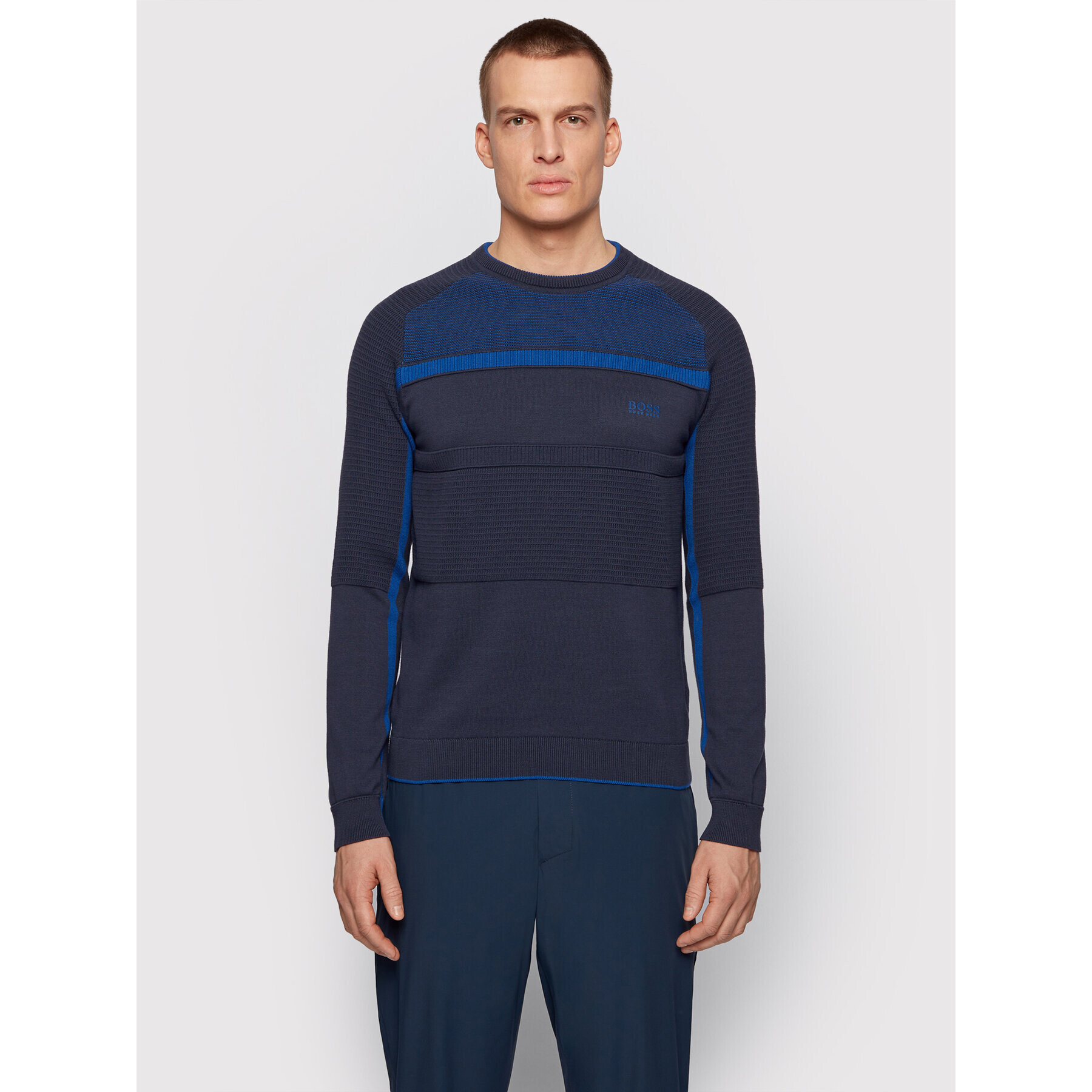 Boss Пуловер Remi 50446983 Тъмносин Regular Fit - Pepit.bg