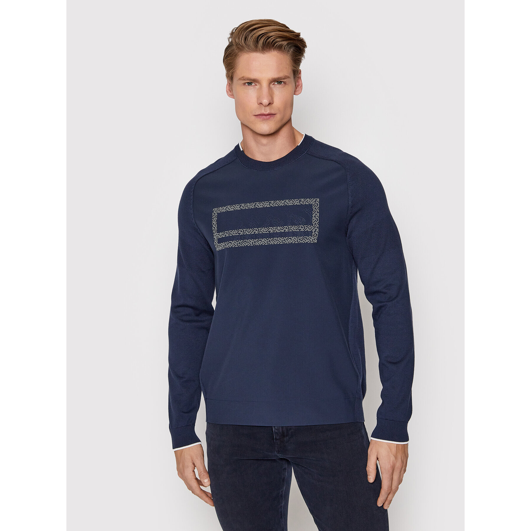 Boss Пуловер Rexo 50456143 Тъмносин Regular Fit - Pepit.bg
