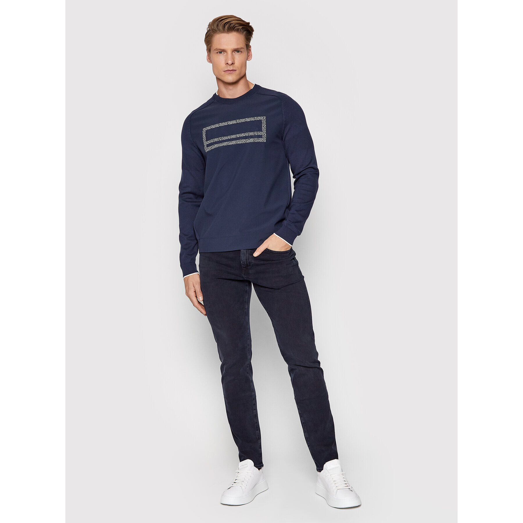 Boss Пуловер Rexo 50456143 Тъмносин Regular Fit - Pepit.bg