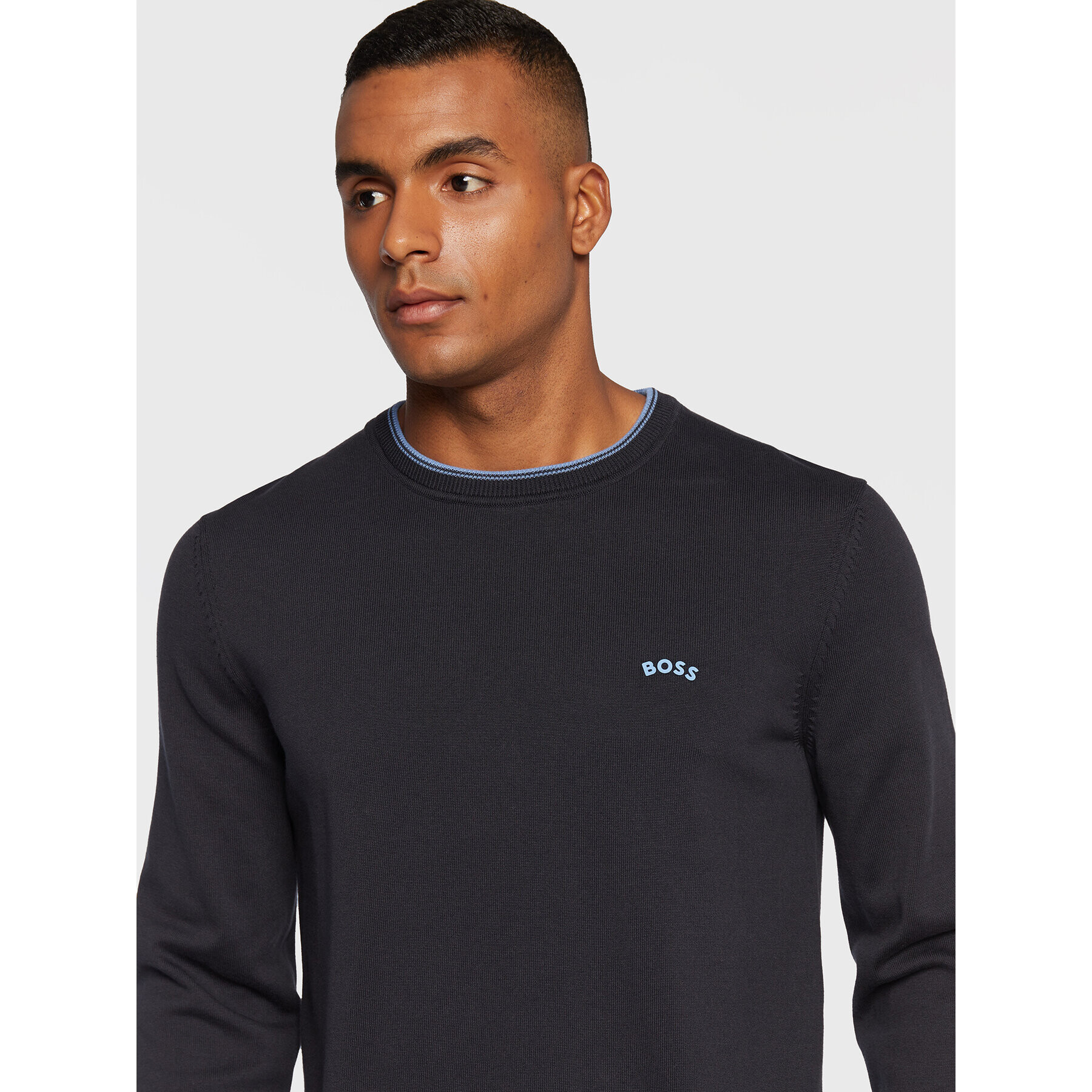 Boss Пуловер Ritom_222 50475068 Тъмносин Regular Fit - Pepit.bg