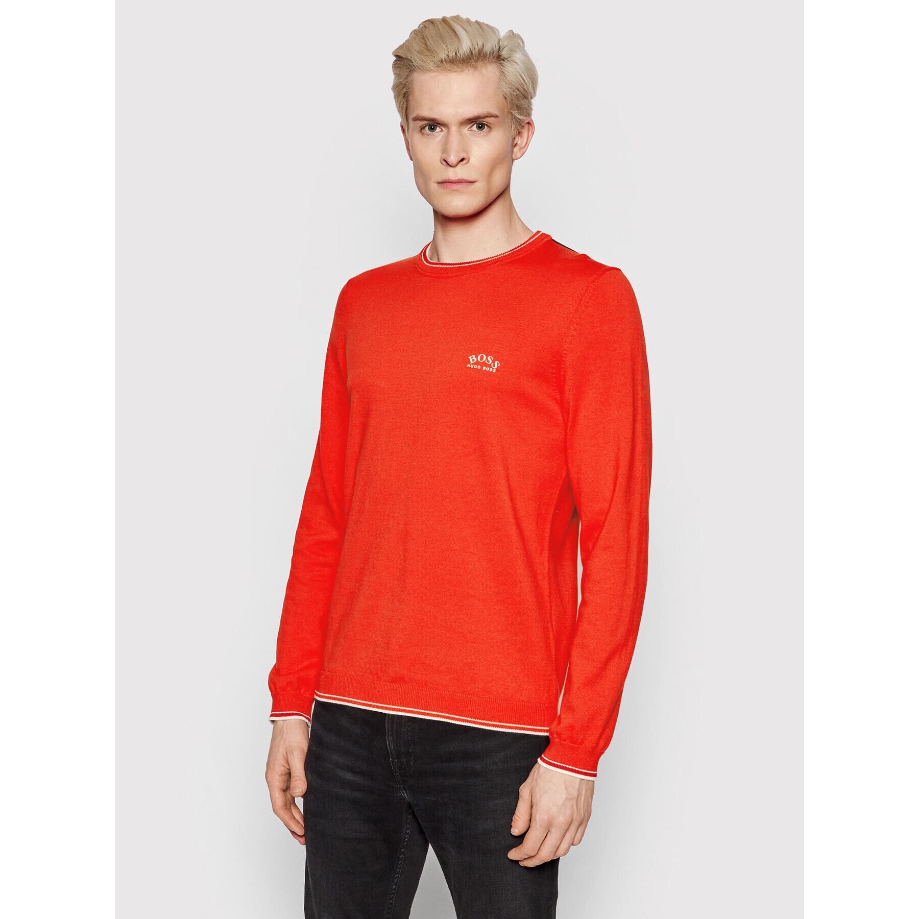 Boss Пуловер Ritom 50456098 Оранжев Regular Fit - Pepit.bg