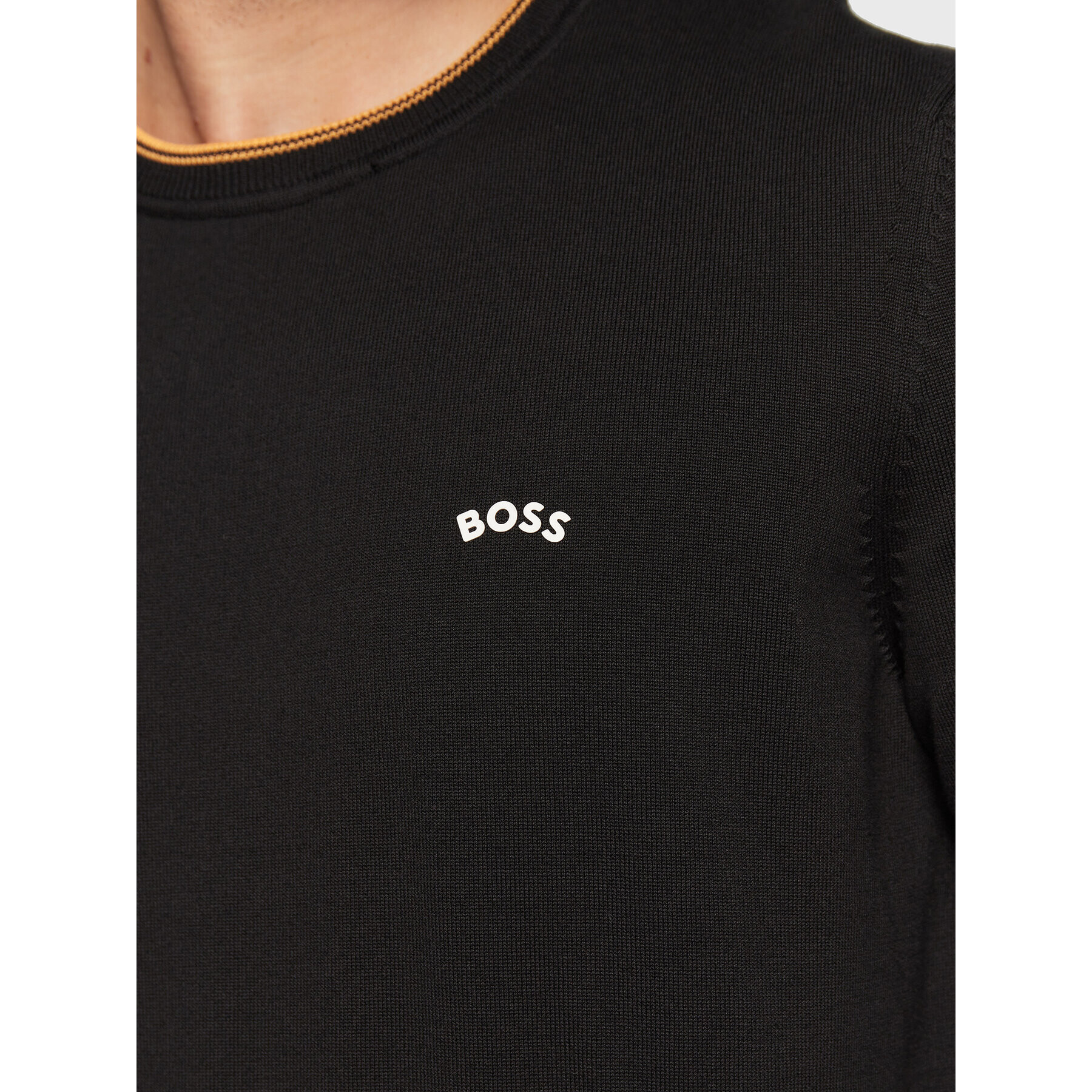 Boss Пуловер Ritom_W22 50475068 Черен Regular Fit - Pepit.bg