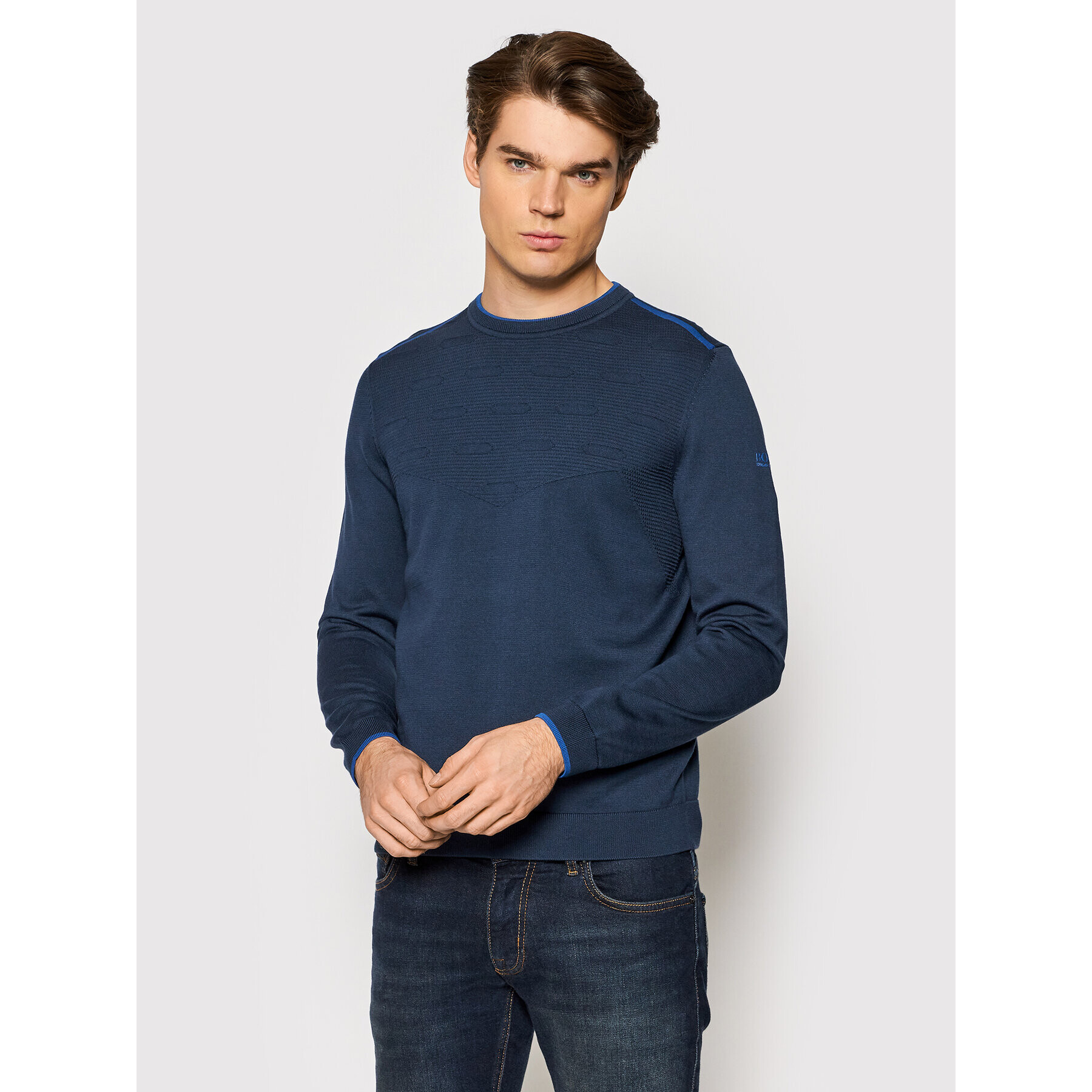 Boss Пуловер Rogeo 50456131 Тъмносин Regular Fit - Pepit.bg