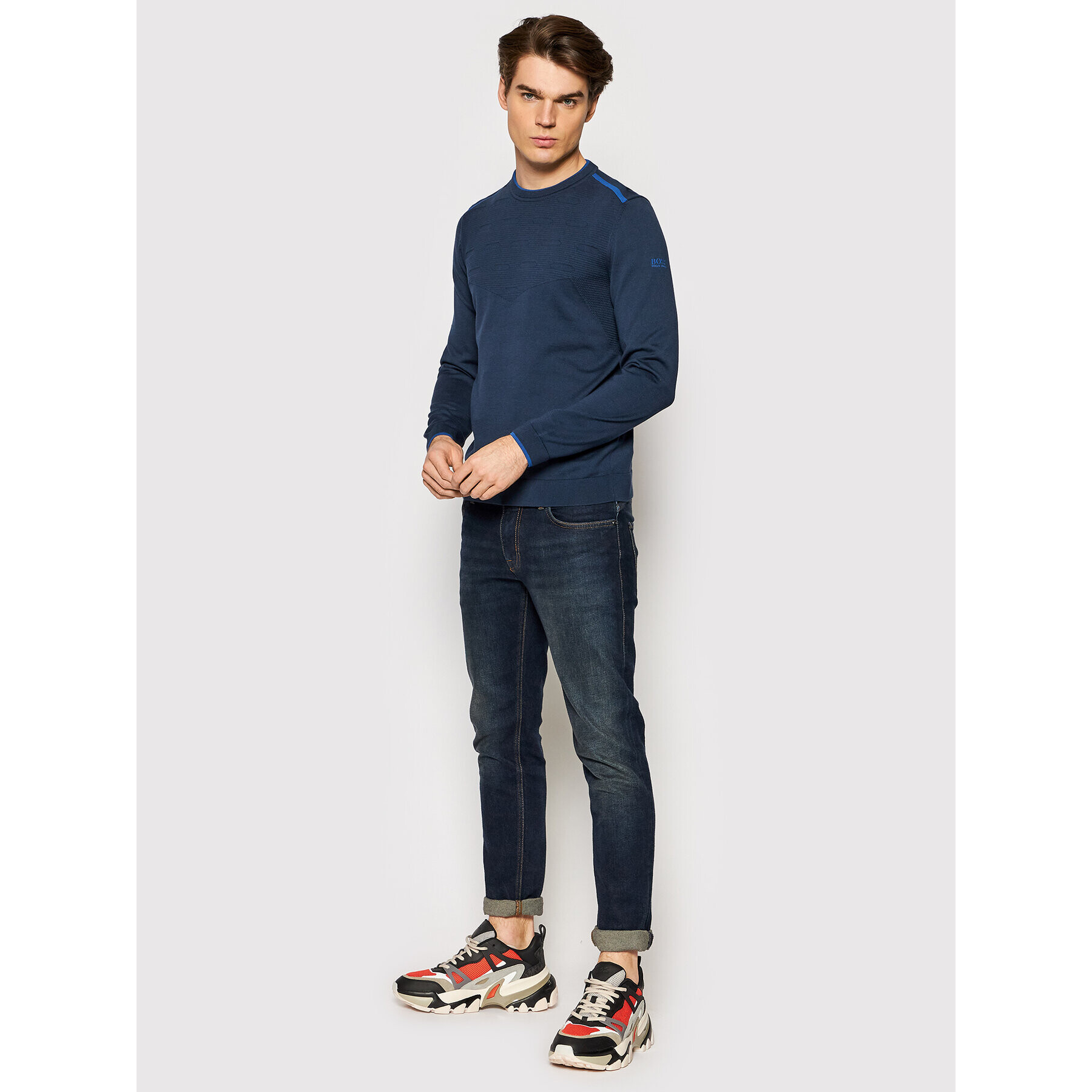 Boss Пуловер Rogeo 50456131 Тъмносин Regular Fit - Pepit.bg
