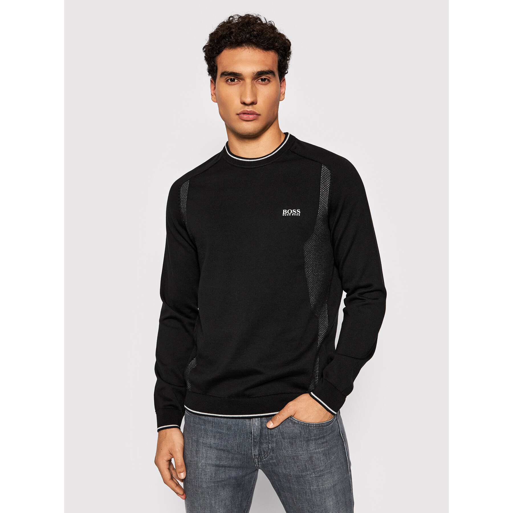 Boss Пуловер Rovan 50452343 Черен Regular Fit - Pepit.bg