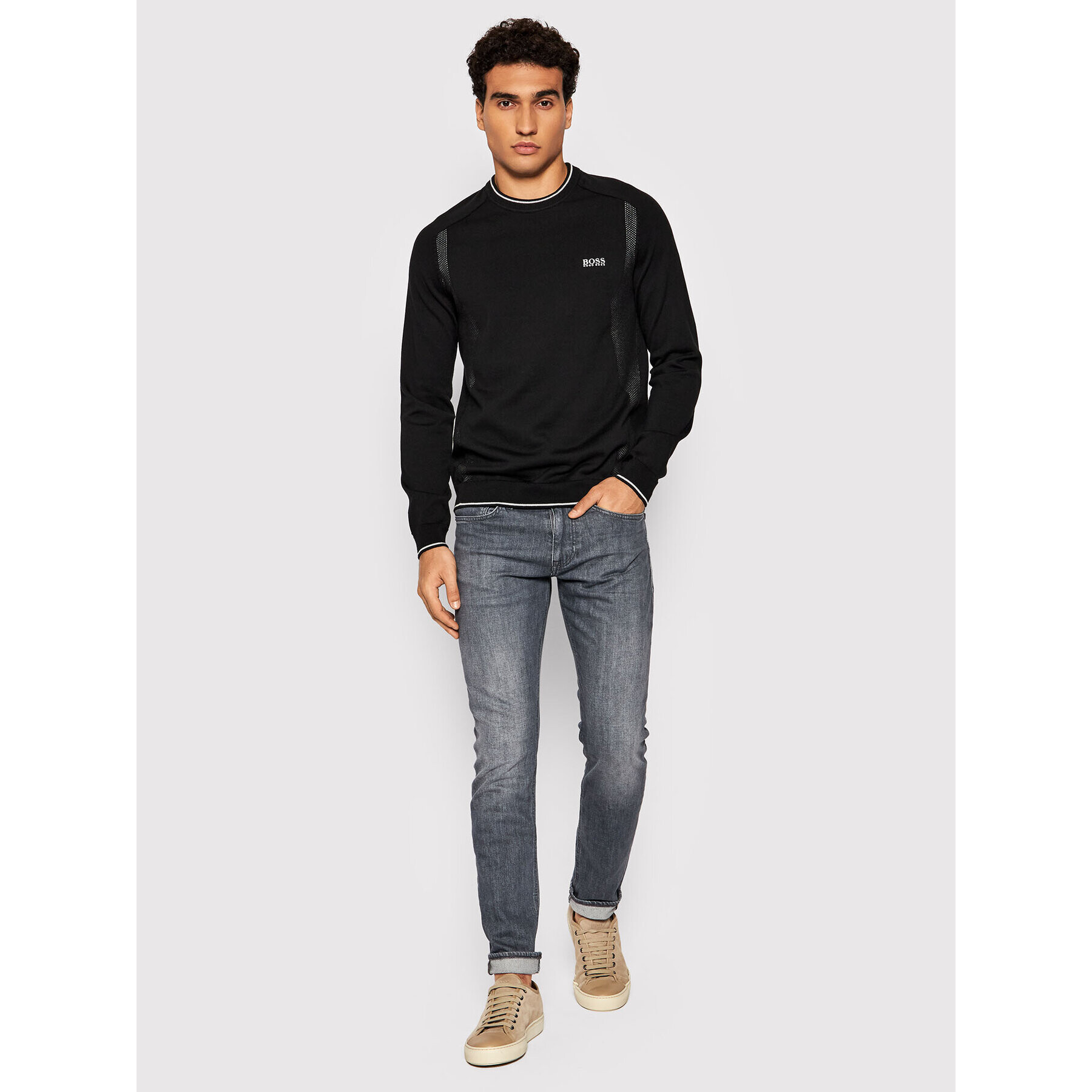 Boss Пуловер Rovan 50452343 Черен Regular Fit - Pepit.bg