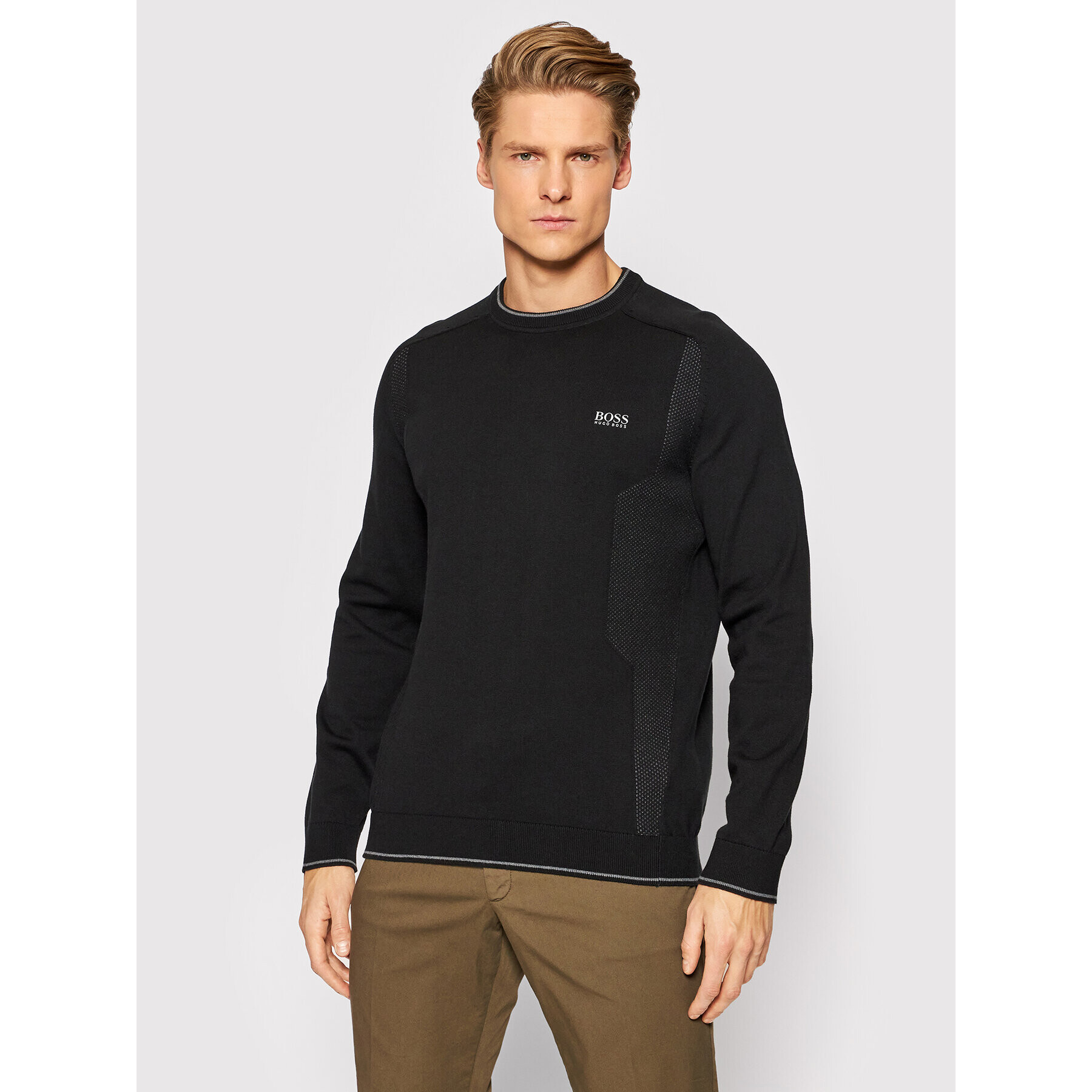 Boss Пуловер Rovan 50452343 Черен Regular Fit - Pepit.bg