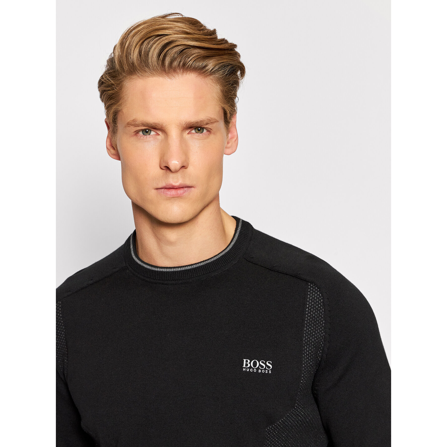 Boss Пуловер Rovan 50452343 Черен Regular Fit - Pepit.bg