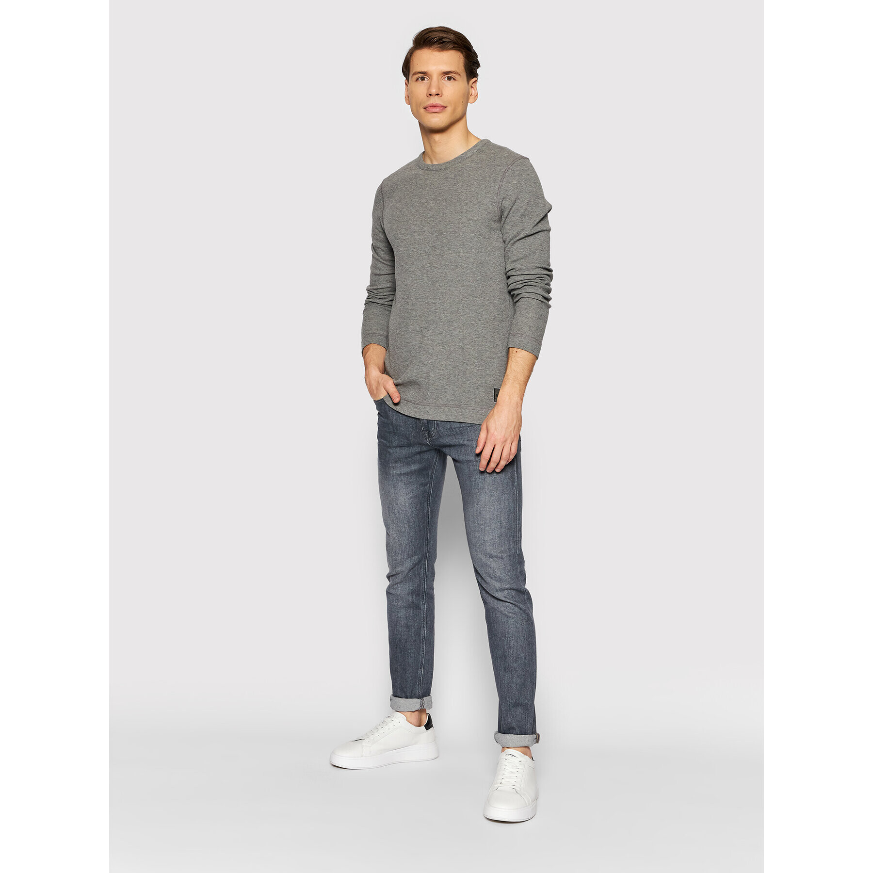 Boss Пуловер Tempest 1 50462773 Сив Slim Fit - Pepit.bg