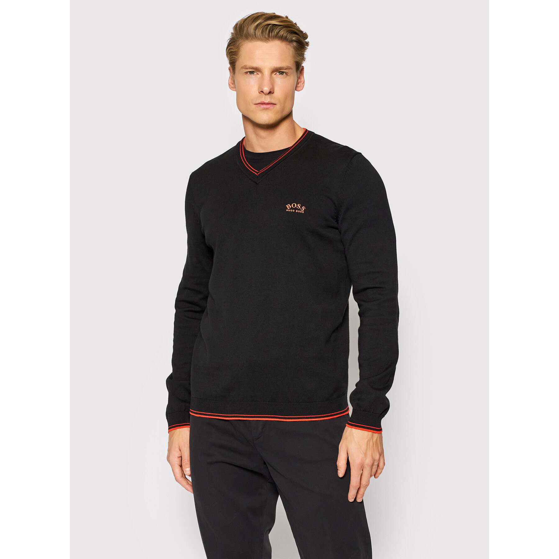 Boss Пуловер Vitom 50456122 Черен Regular Fit - Pepit.bg