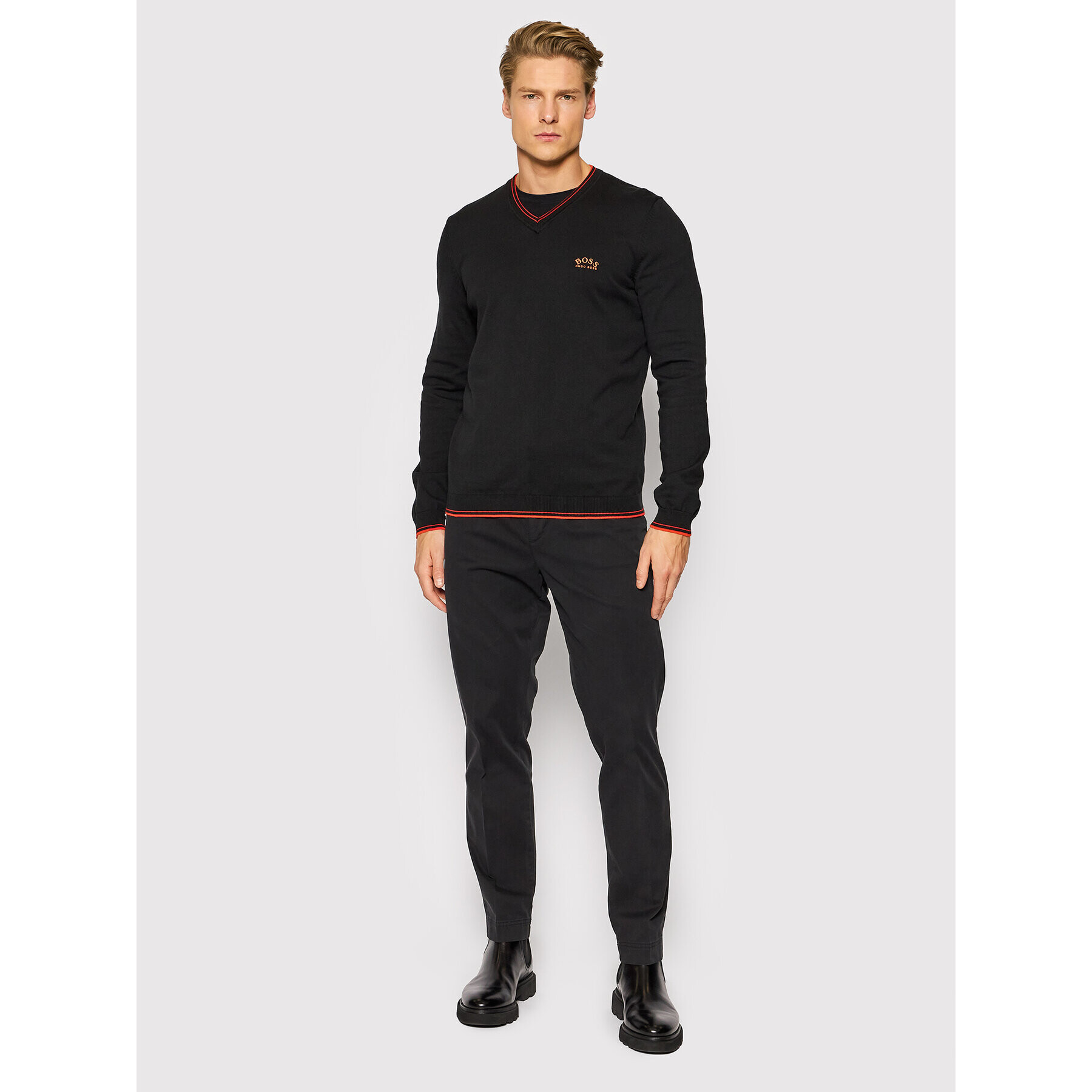 Boss Пуловер Vitom 50456122 Черен Regular Fit - Pepit.bg