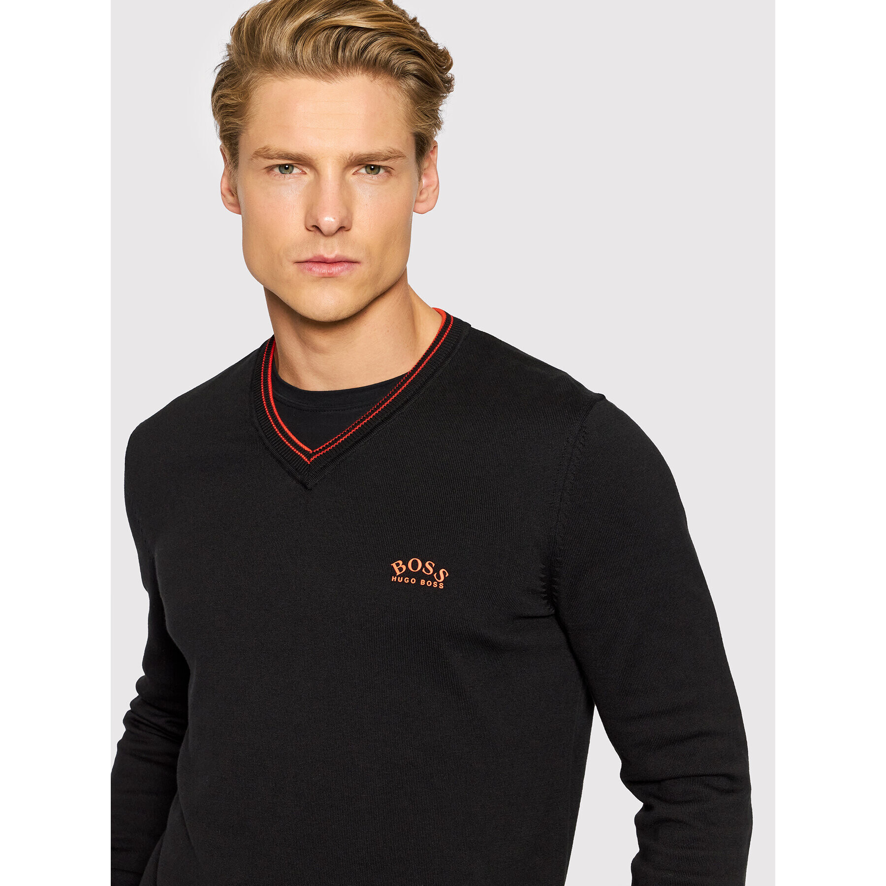 Boss Пуловер Vitom 50456122 Черен Regular Fit - Pepit.bg
