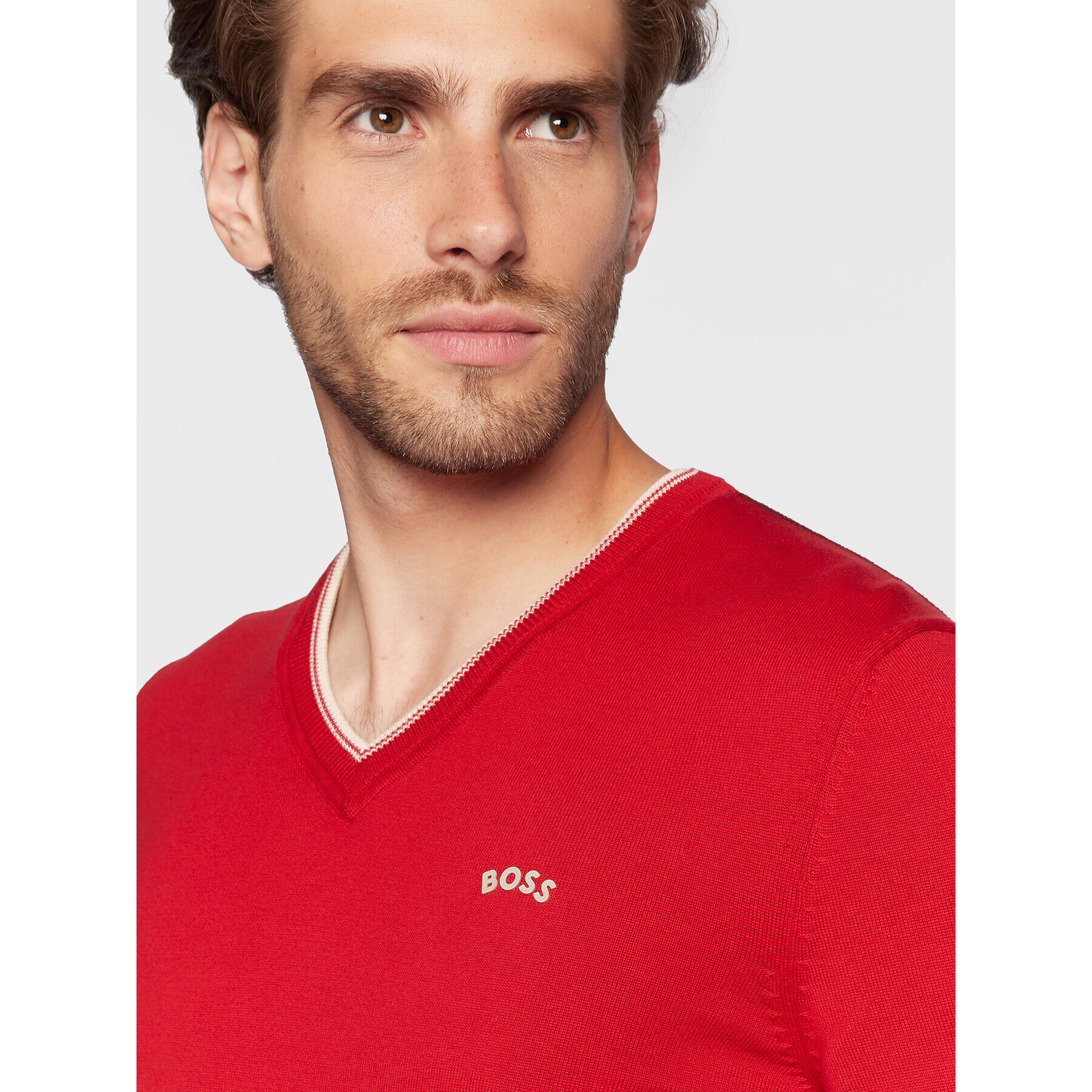 Boss Пуловер Vitom_W22 50475089 Червен Regular Fit - Pepit.bg