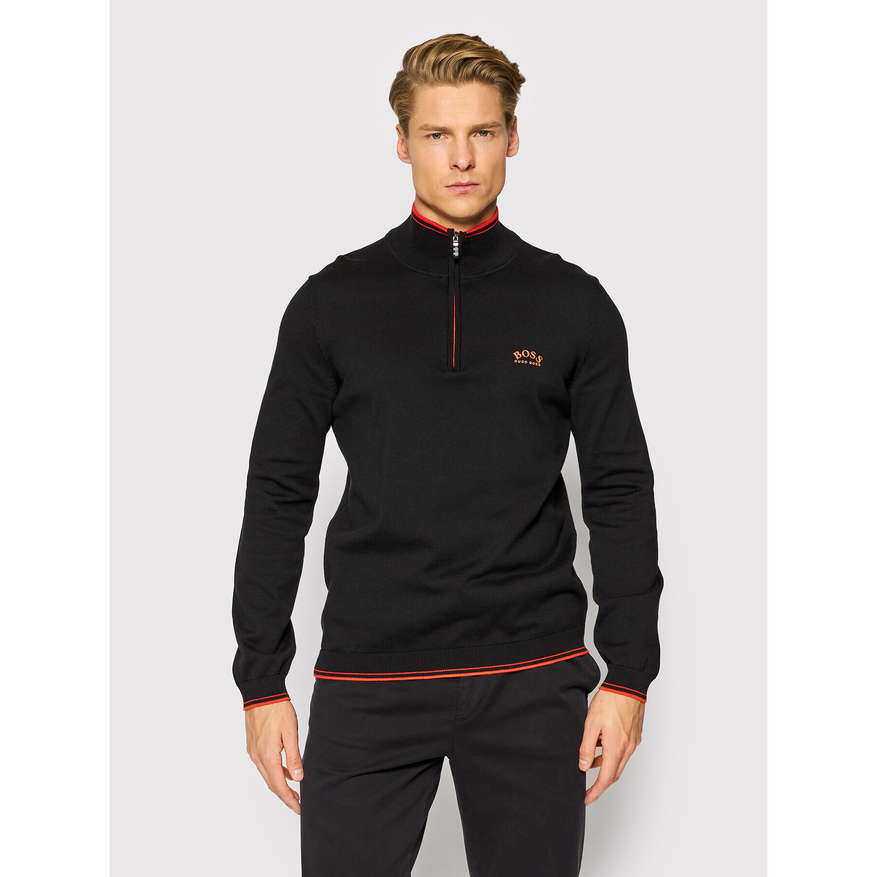 Boss Пуловер Zitom 50456100 Черен Regular Fit - Pepit.bg