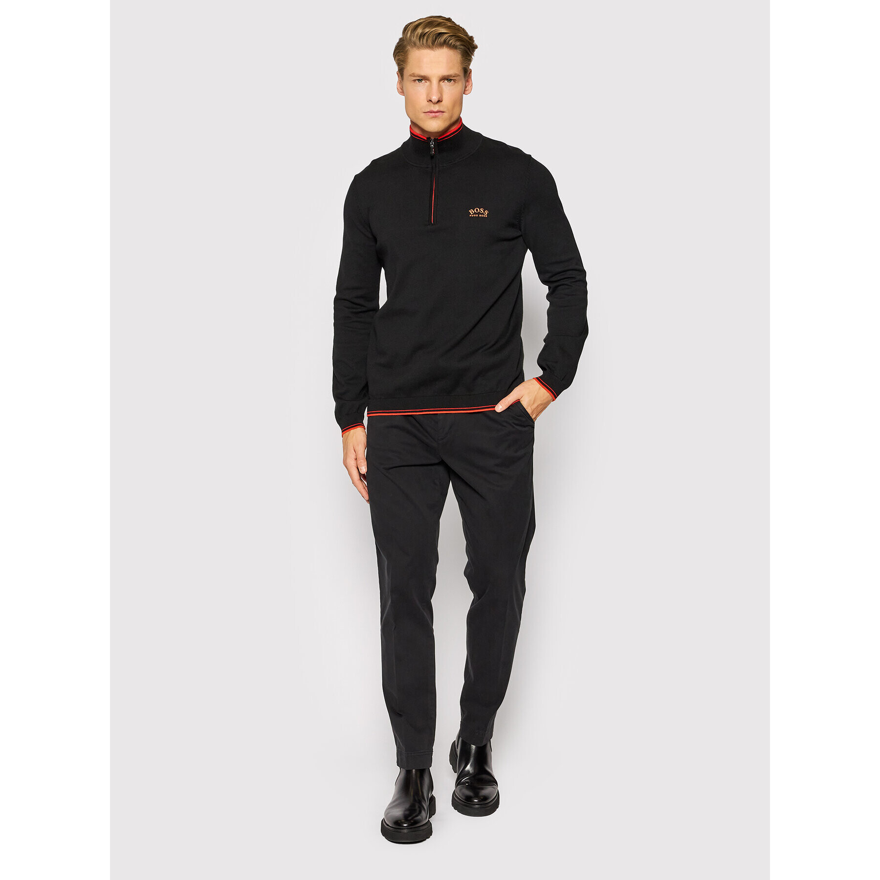 Boss Пуловер Zitom 50456100 Черен Regular Fit - Pepit.bg
