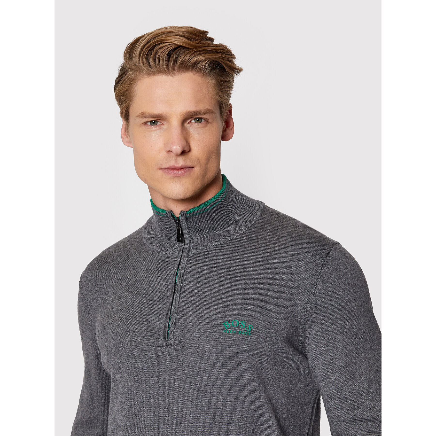 Boss Пуловер Zitom 50456100 Сив Regular Fit - Pepit.bg
