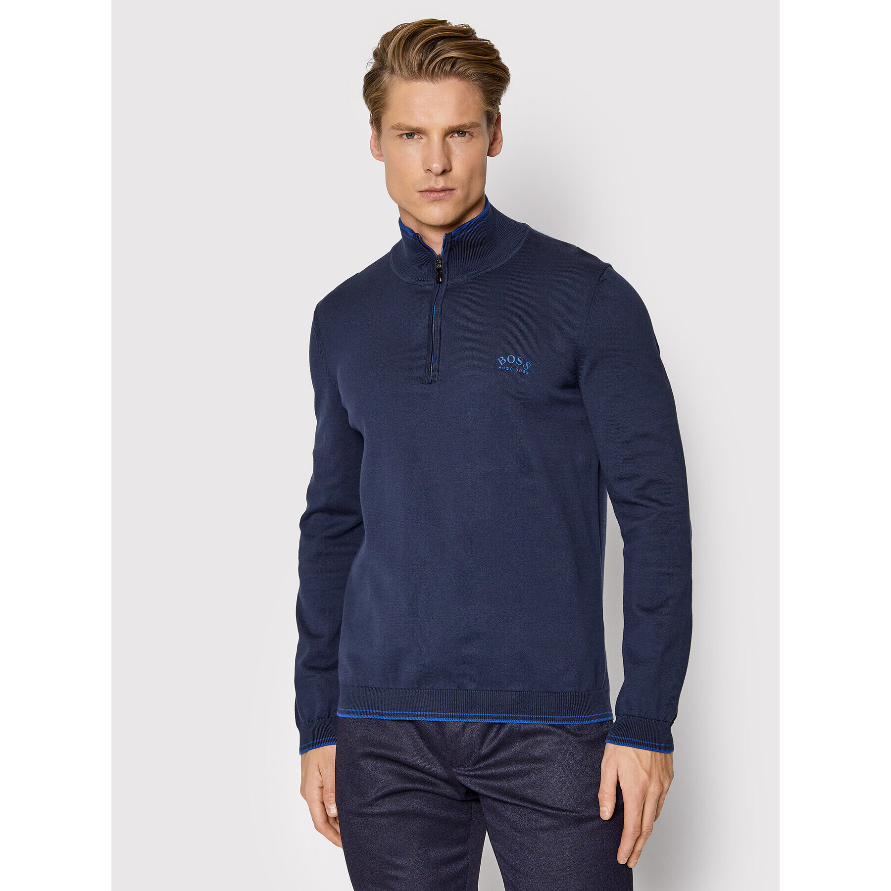 Boss Пуловер Zitom 50456100 Тъмносин Regular Fit - Pepit.bg