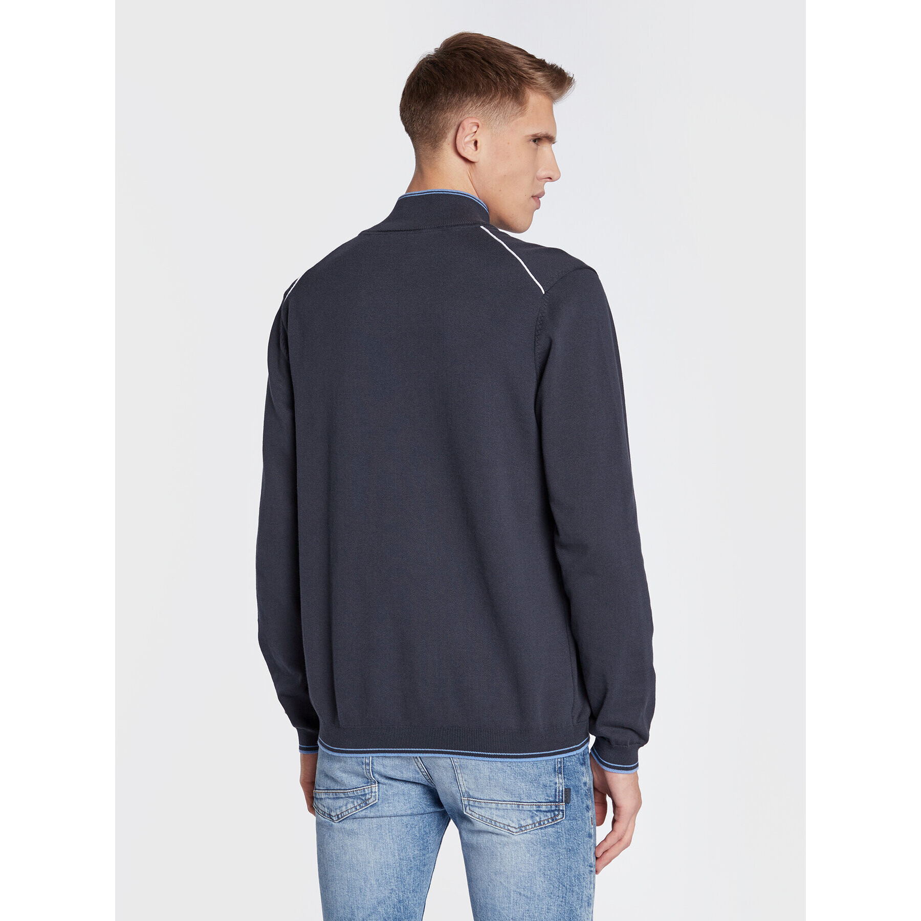 Boss Пуловер Zitom_W22 50475096 Тъмносин Regular Fit - Pepit.bg