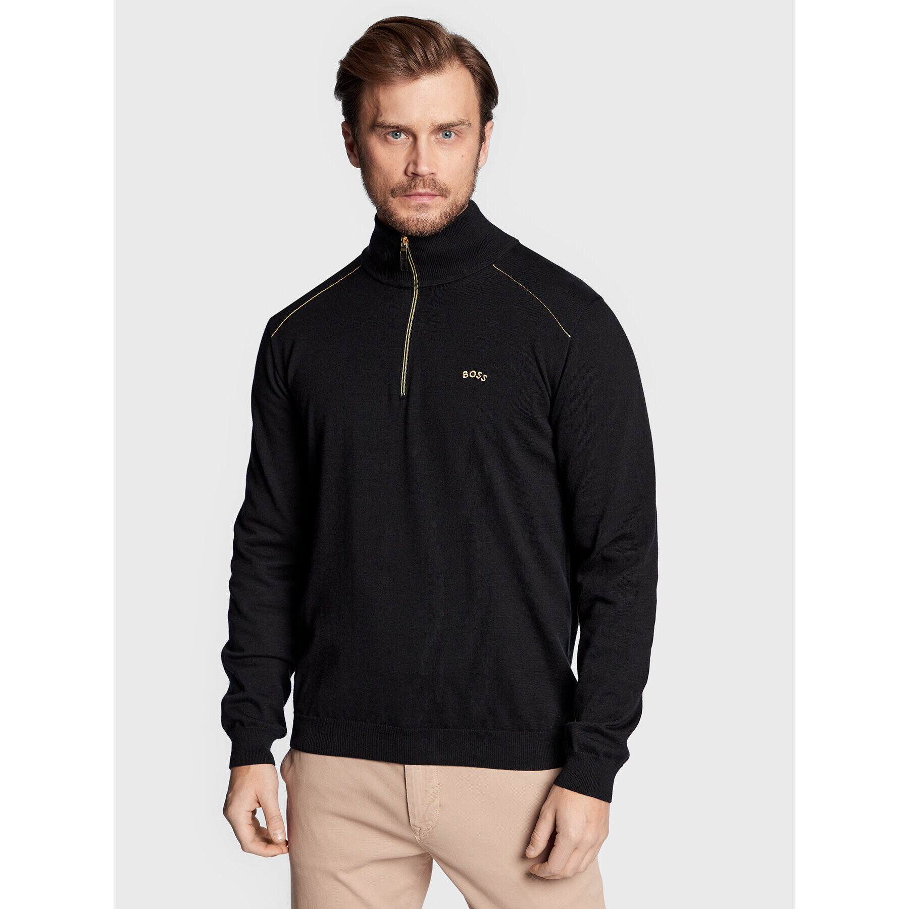 Boss Пуловер Zoldan 50475143 Черен Regular Fit - Pepit.bg