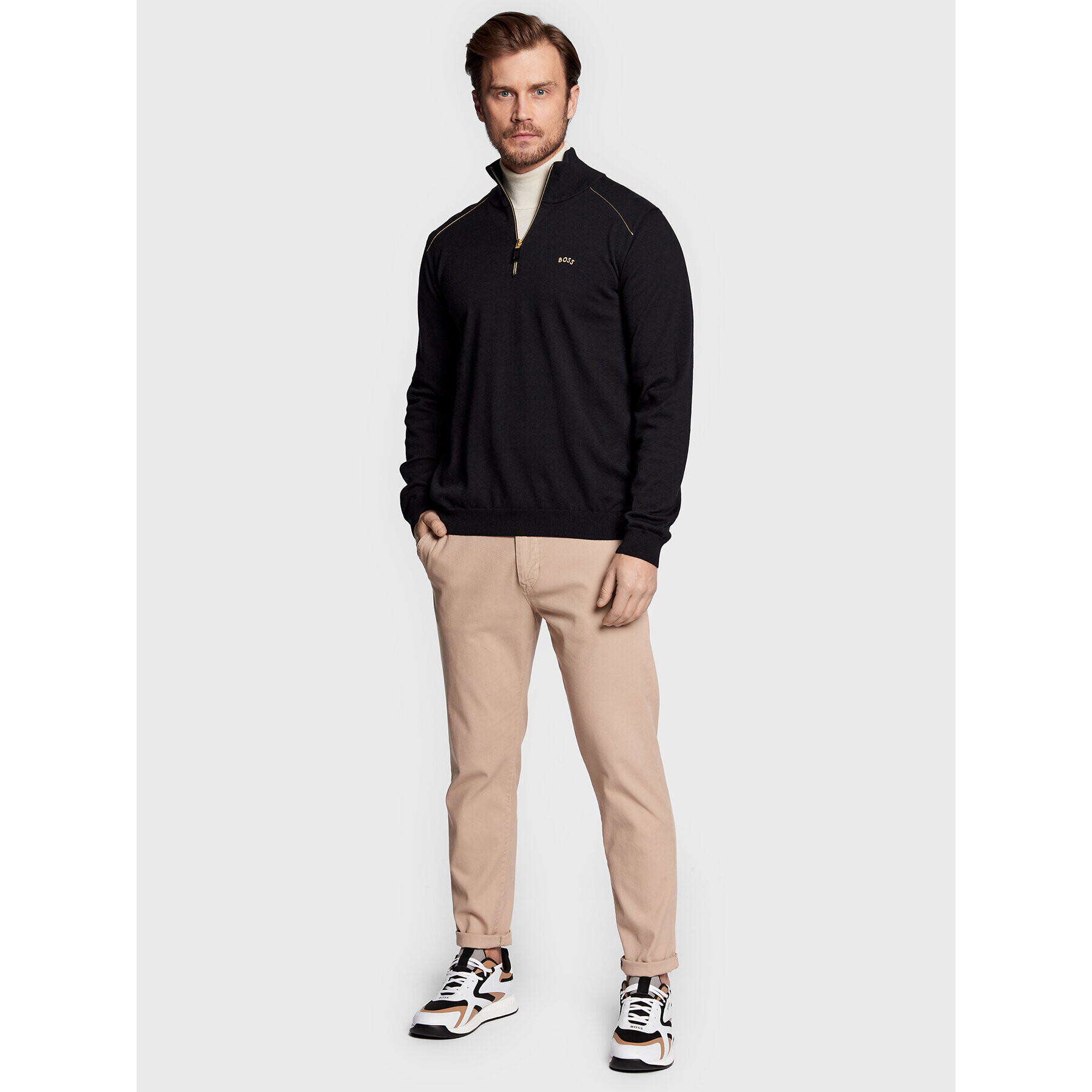 Boss Пуловер Zoldan 50475143 Черен Regular Fit - Pepit.bg