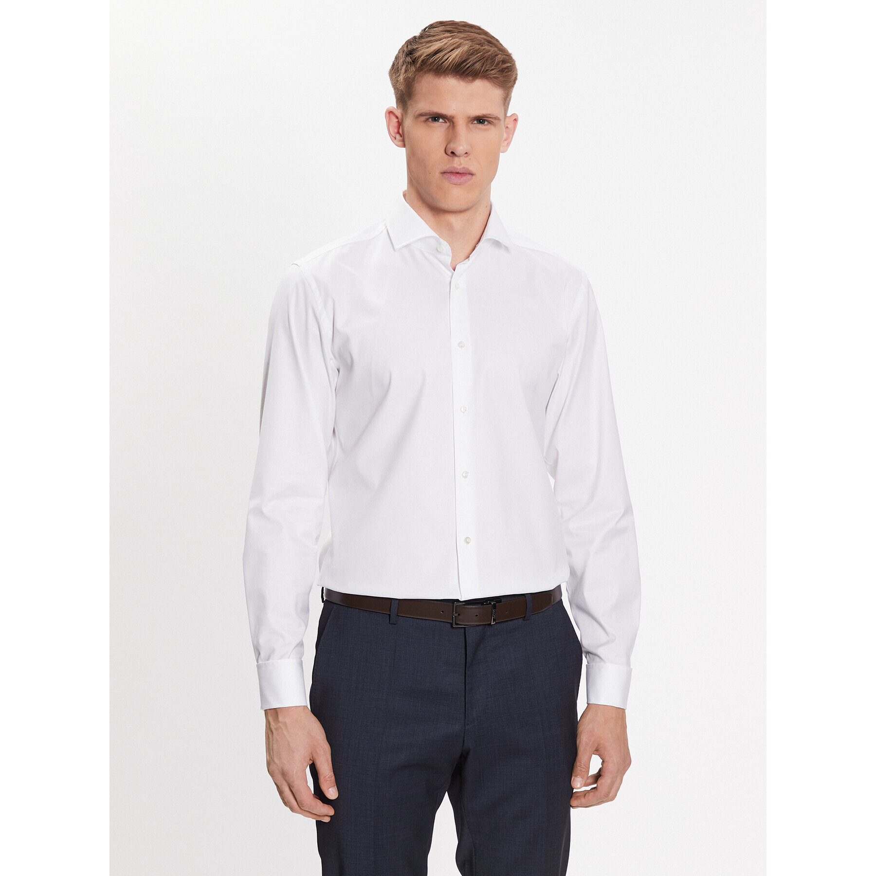 Boss Риза 50480101 Бял Slim Fit - Pepit.bg