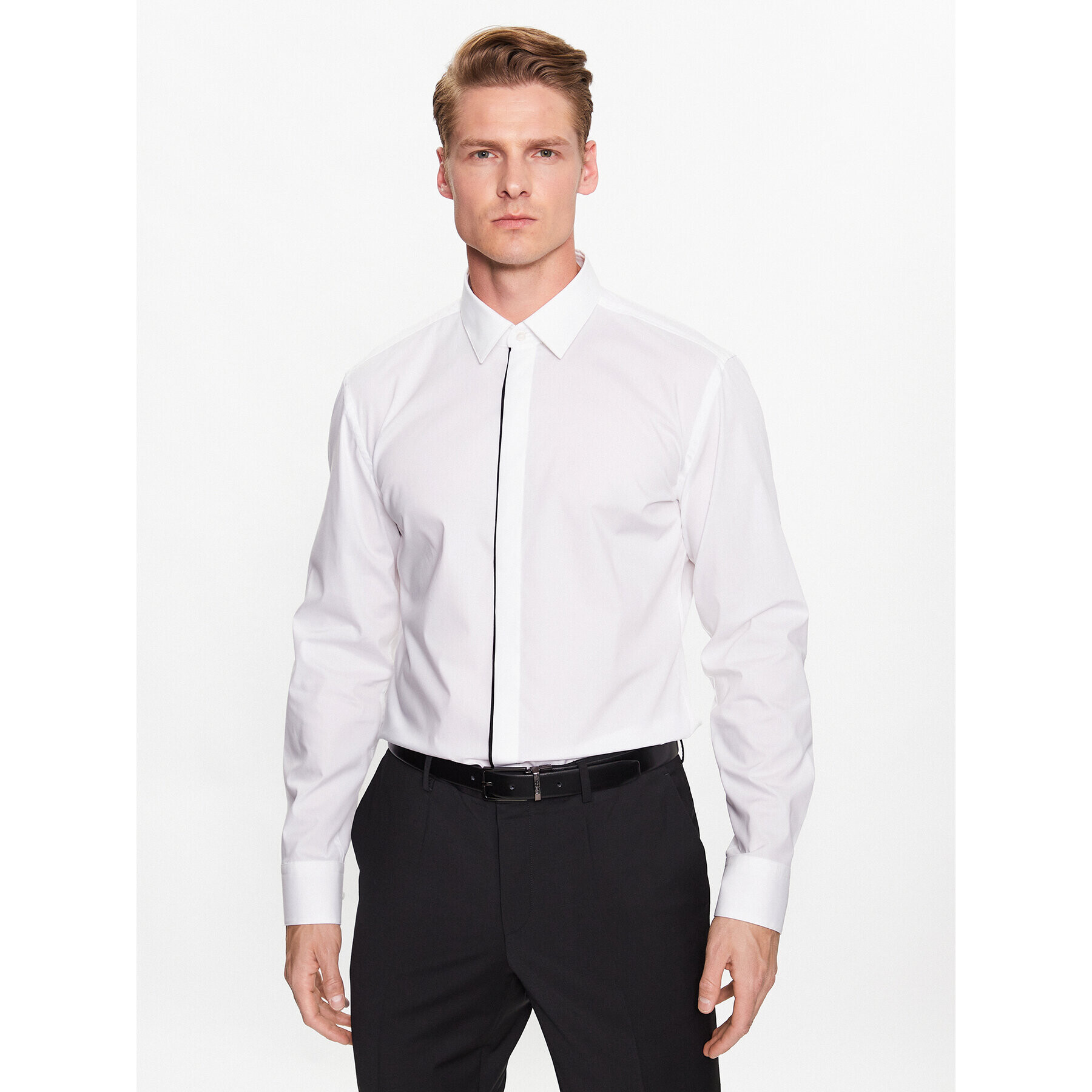 Boss Риза 50484505 Бял Slim Fit - Pepit.bg