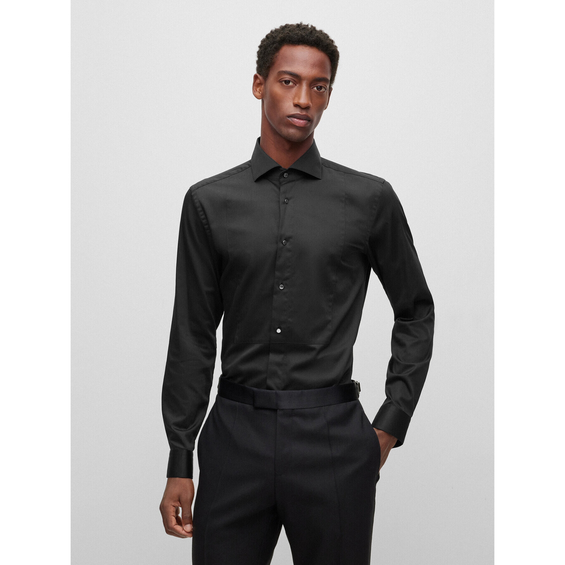 Boss Риза H-Hank 50484514 Черен Slim Fit - Pepit.bg